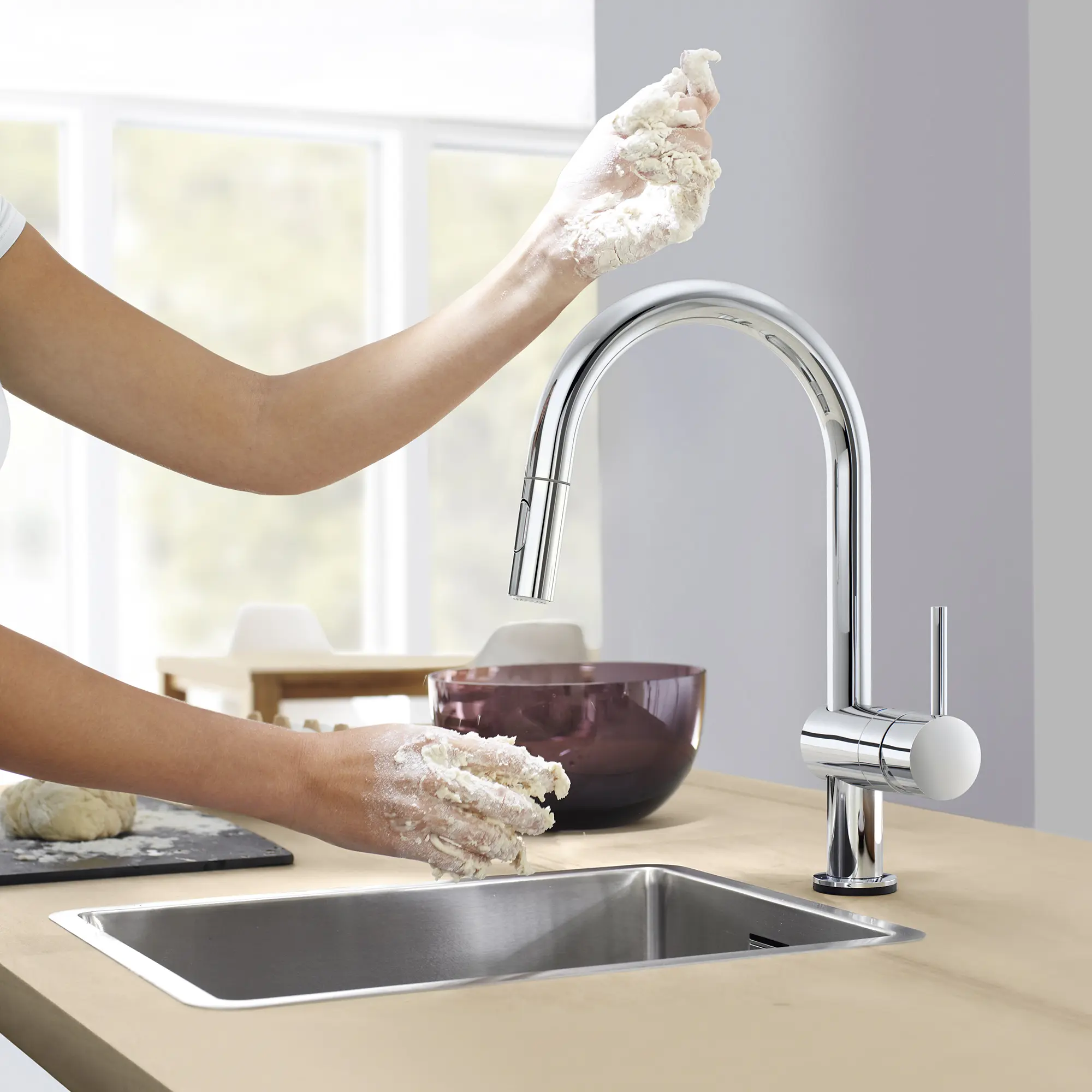 Single-Handle Pull Down Kitchen Faucet Dual Spray 1.75 GPM with Touch Technology