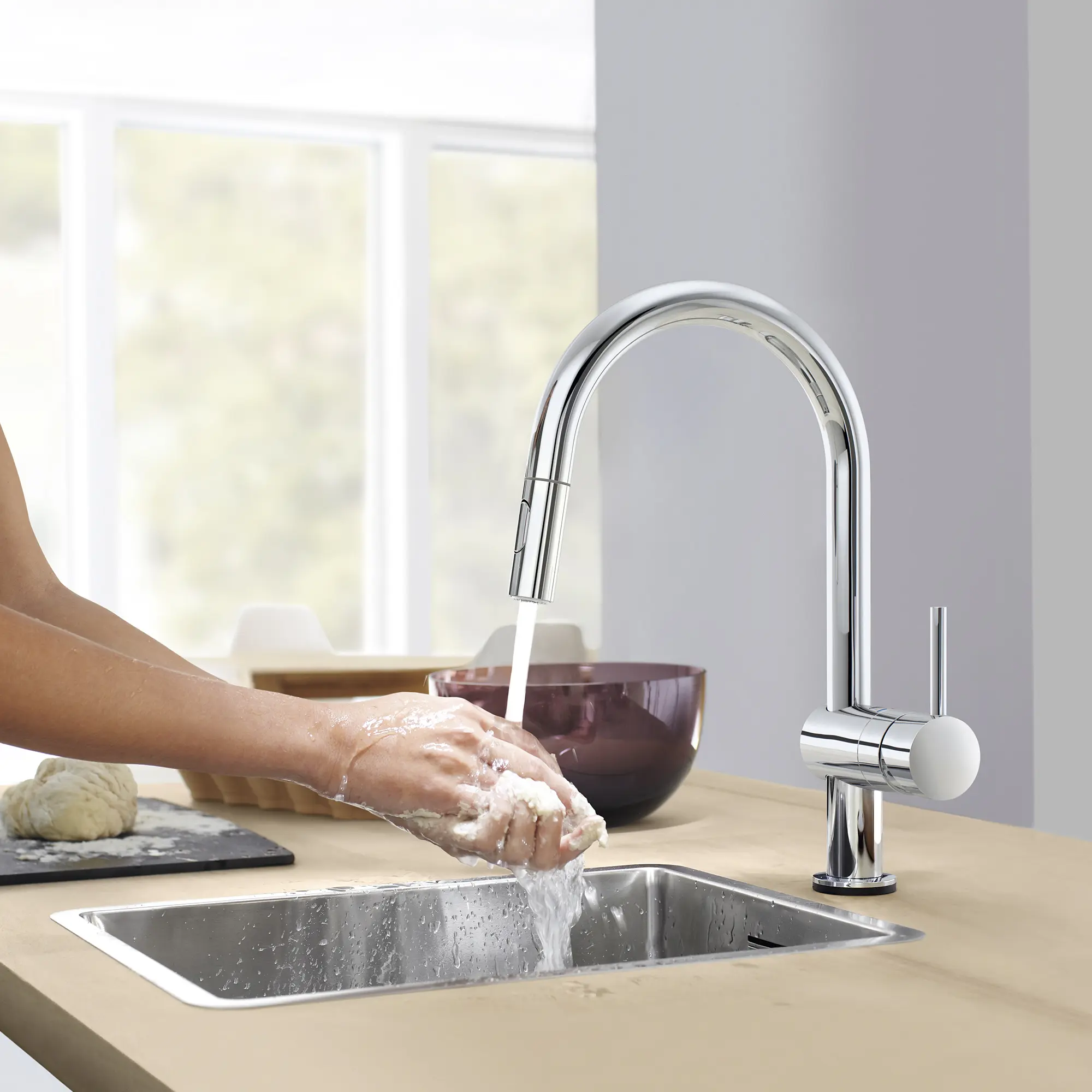 Single-Handle Pull Down Kitchen Faucet Dual Spray 1.75 GPM with Touch Technology