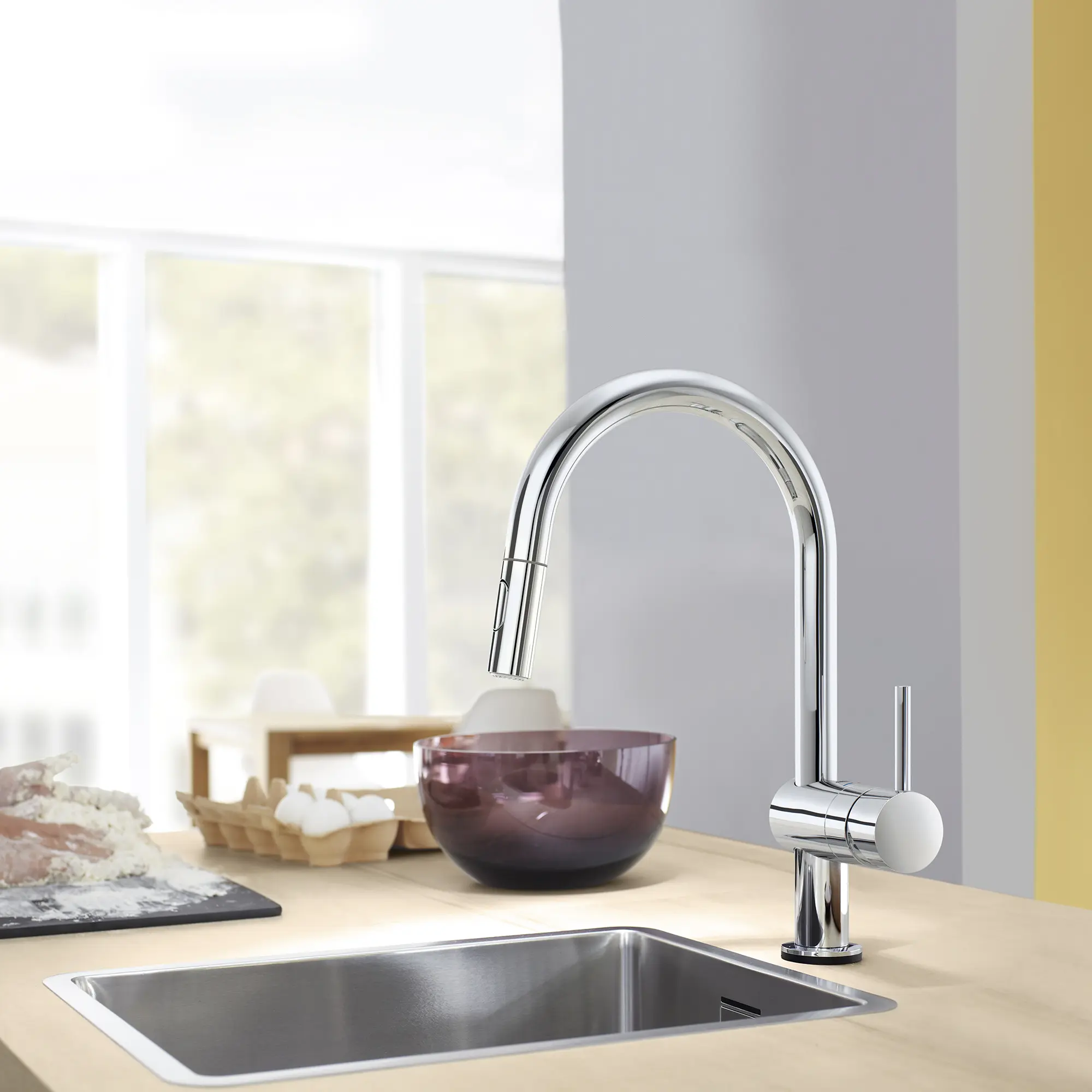 Single-Handle Pull Down Kitchen Faucet Dual Spray 1.75 GPM with Touch Technology