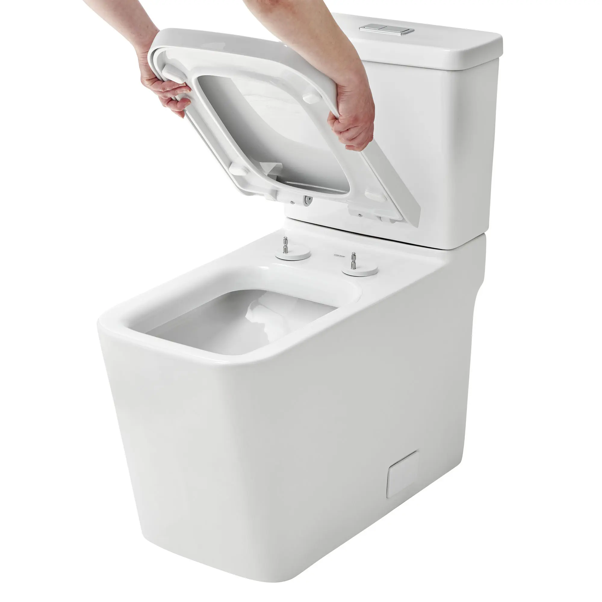 Eurocube Right Height Elongated Toilet Bowl with Seat Less Tank