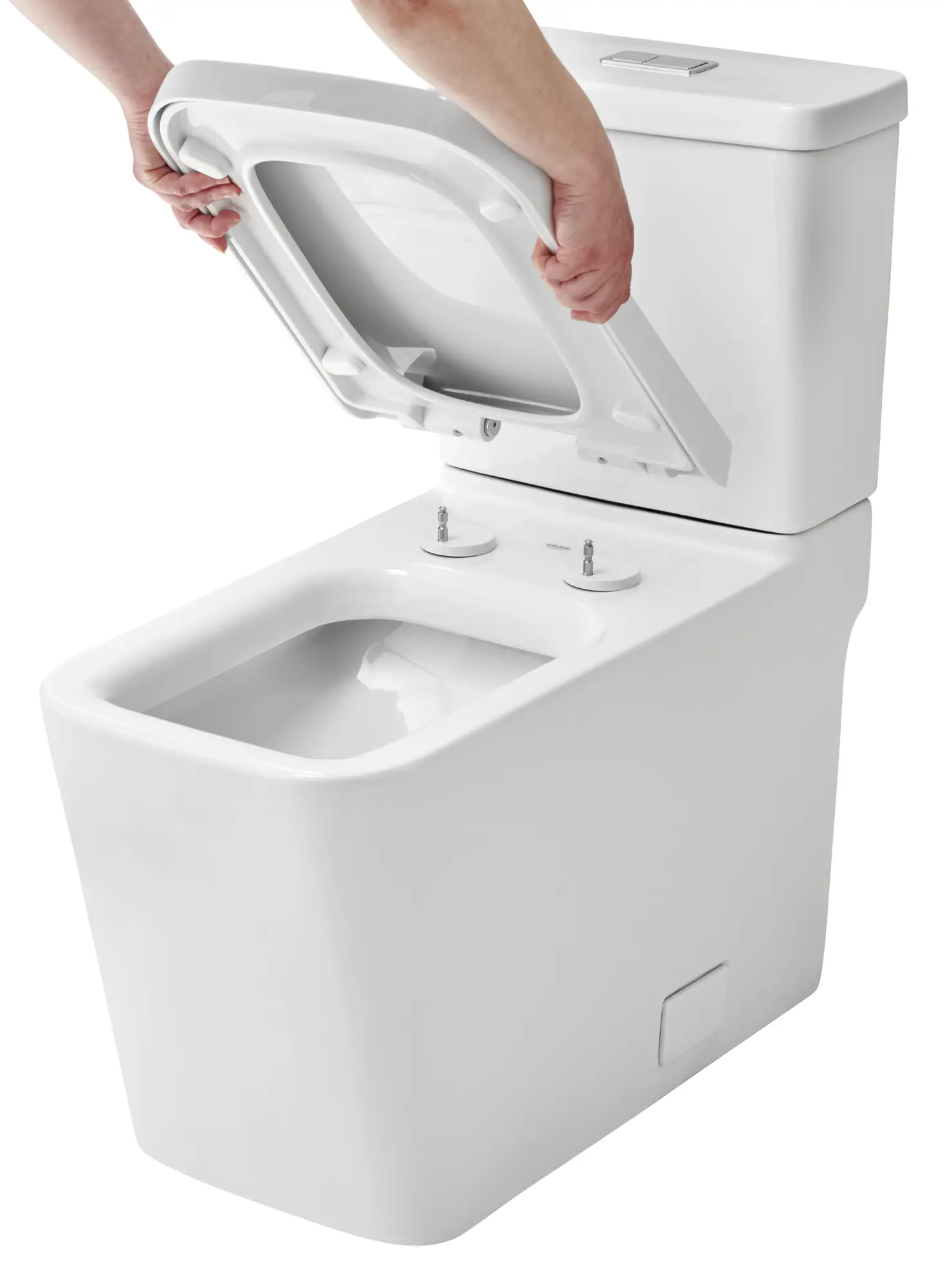 Eurocube Right Height Elongated Toilet Bowl with Seat Less Tank