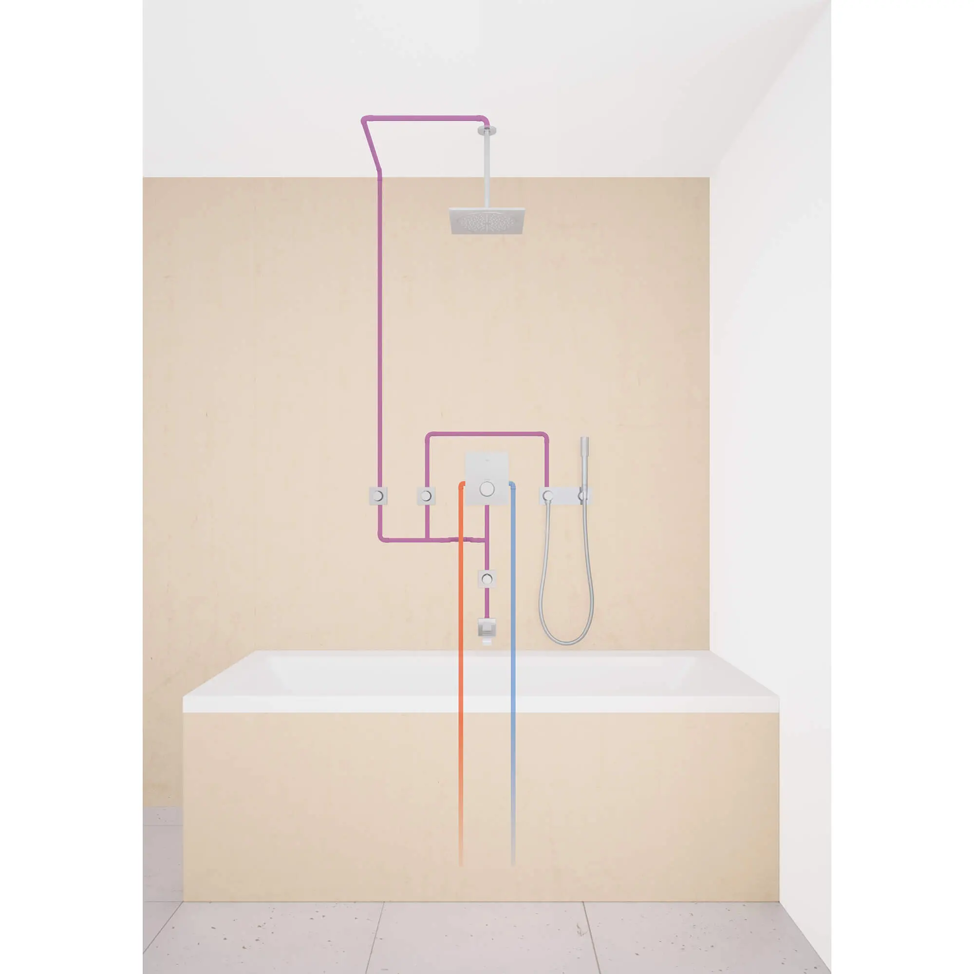 Wall Union With Integrated Hand Shower Holder