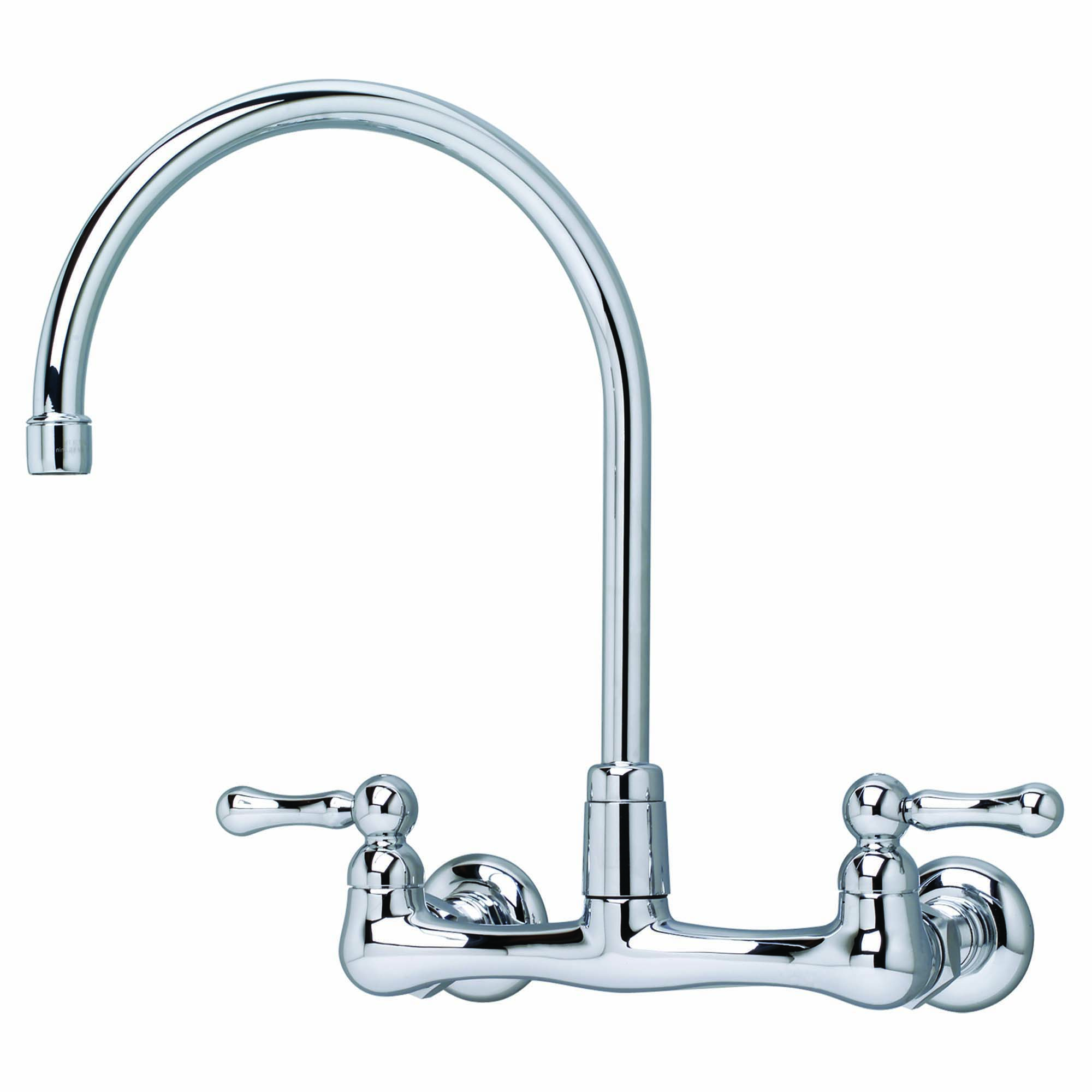 Heritage® Wall Mount Faucet With Gooseneck Spout and Lever Handles