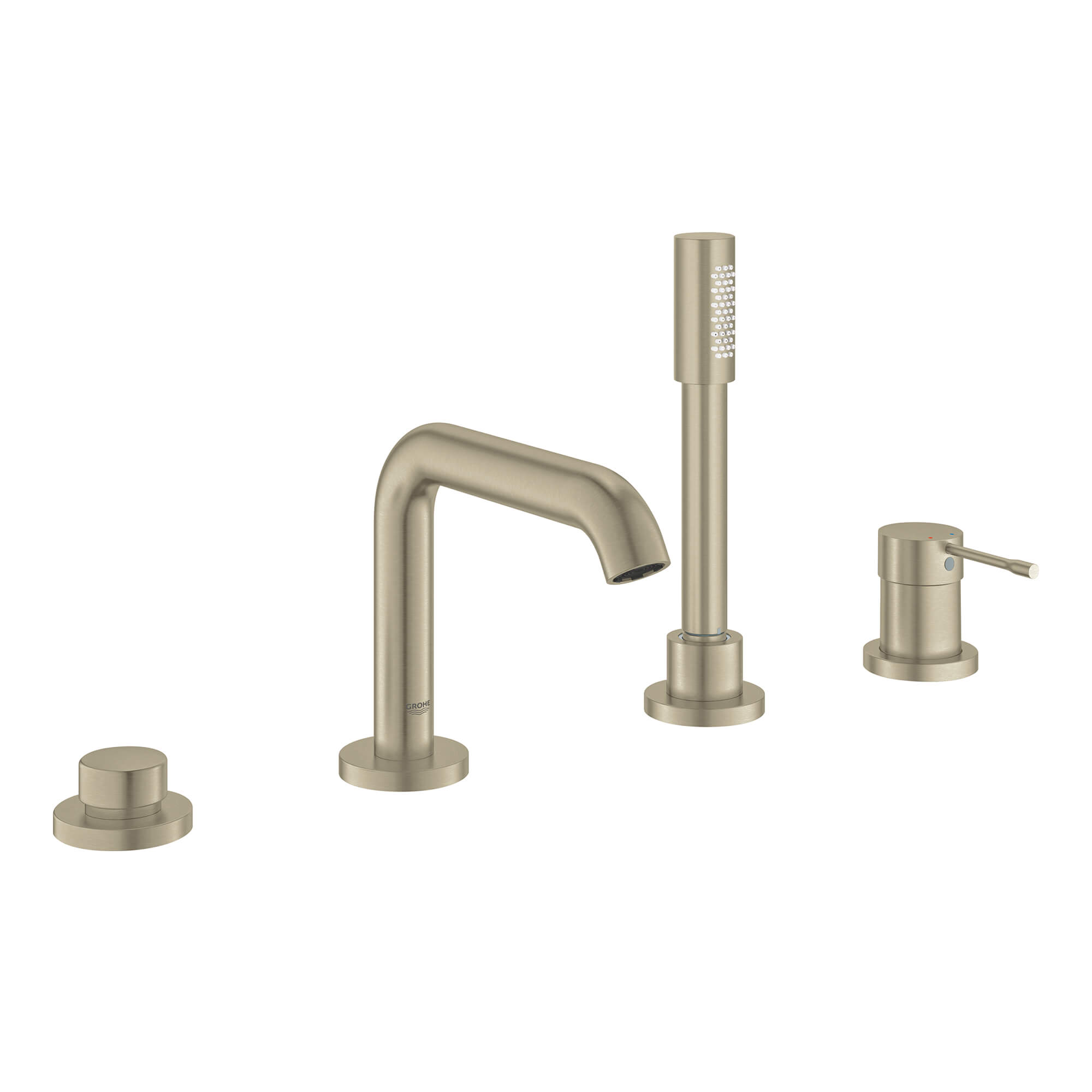 4-Hole Single-Handle Deck Mount Roman Tub Faucet with 2.0 GPM Hand Shower