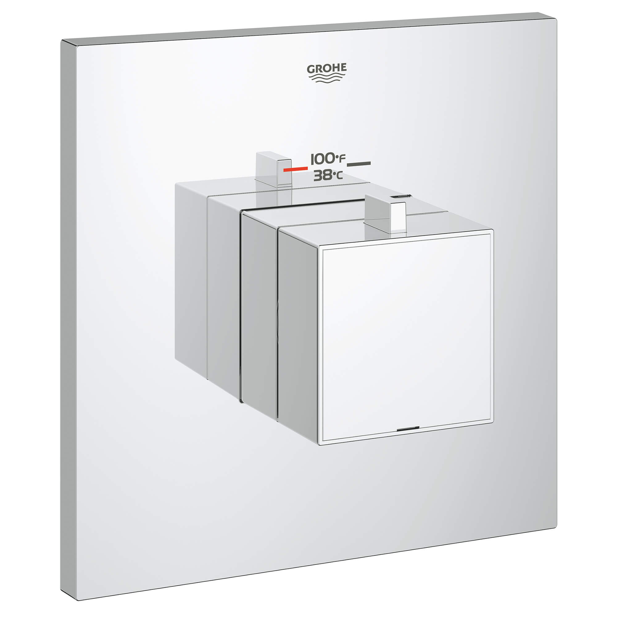 GrohFlex Cosmopolitan Square Garniture de valve thermostatique pour douche personnalisée avec module de contrôle