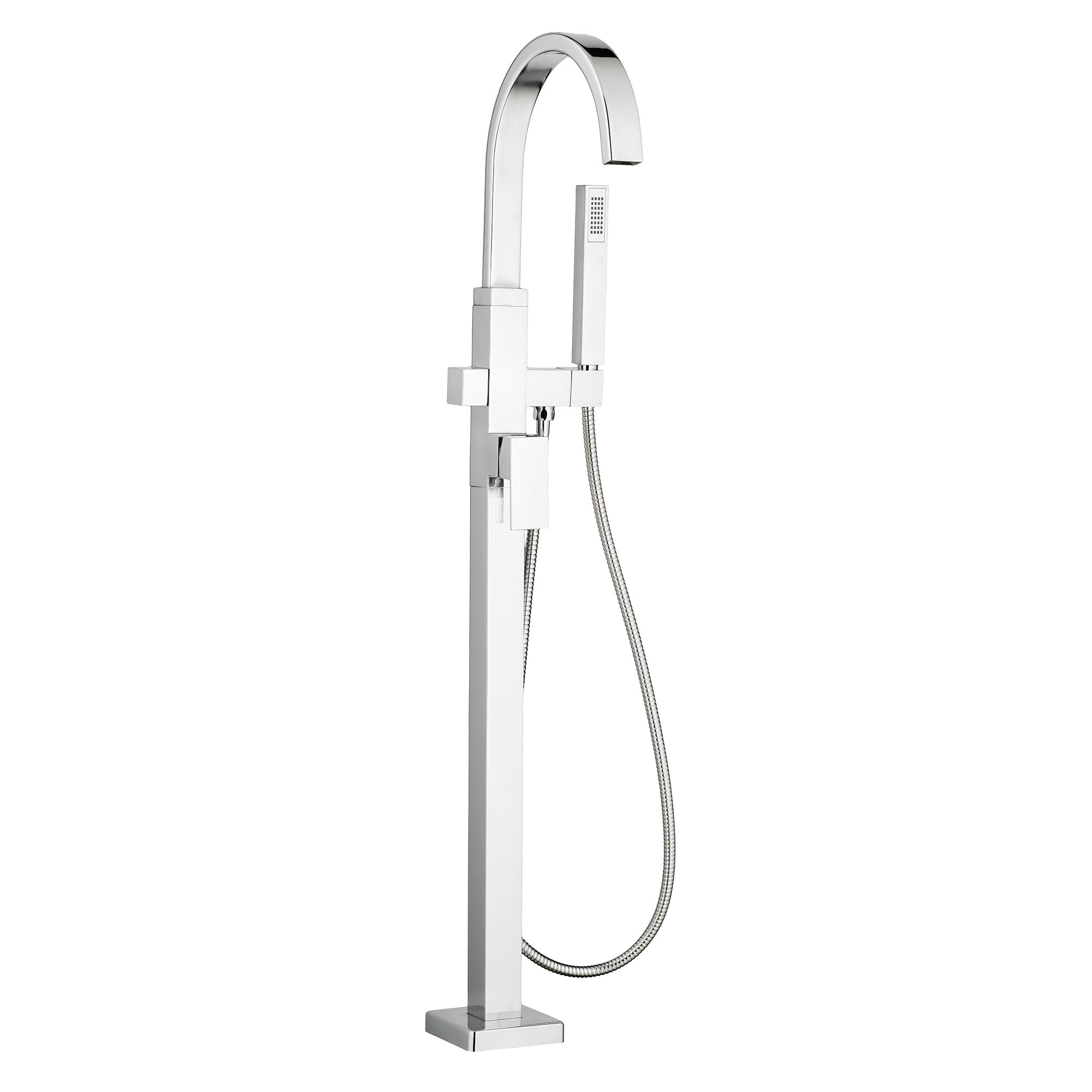 Contemporary Square Freestanding Bathtub Faucet With Lever Handle for Flash™ Rough-In Valve