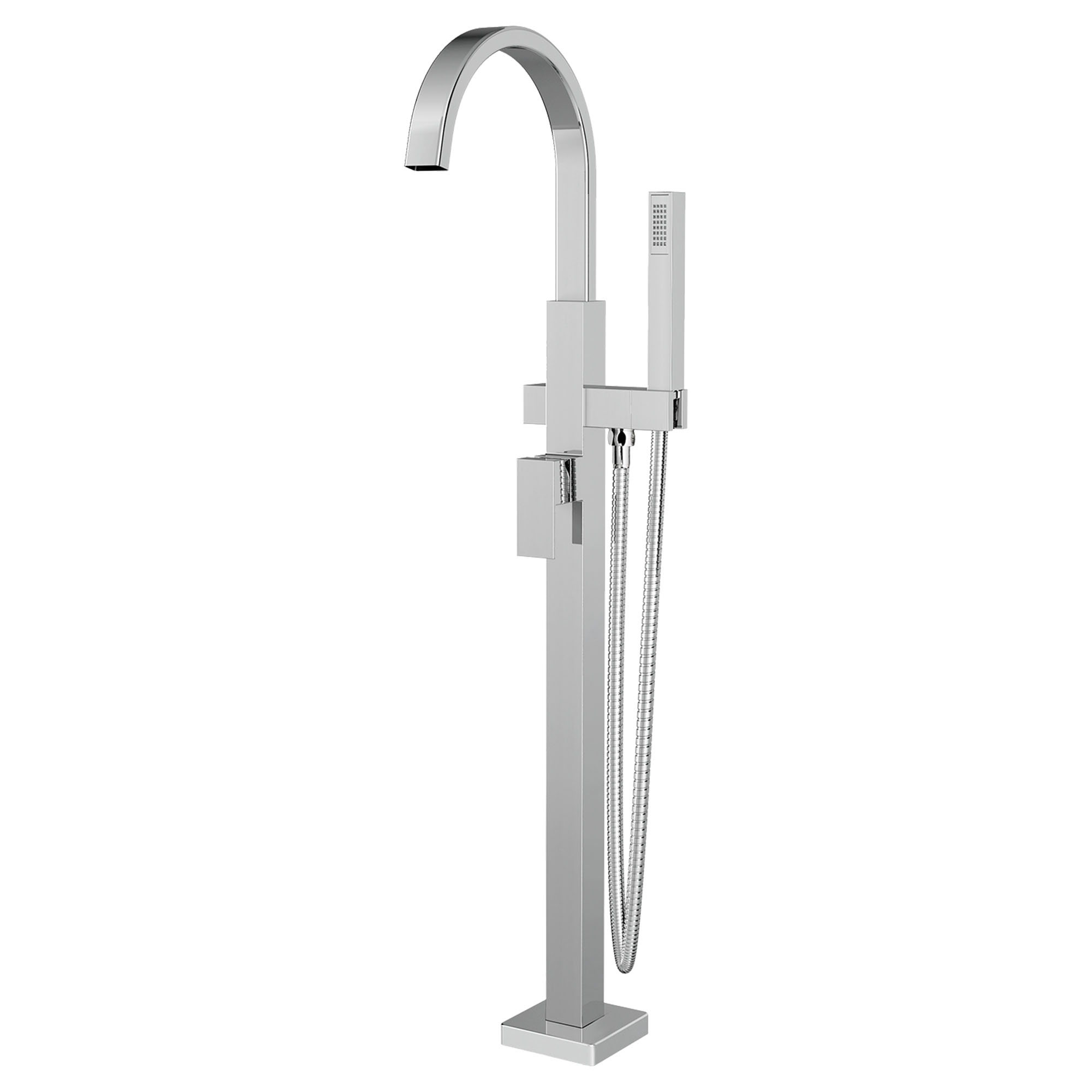 Contemporary Square Freestanding Bathtub Faucet With Lever Handle for Flash™ Rough-In Valve
