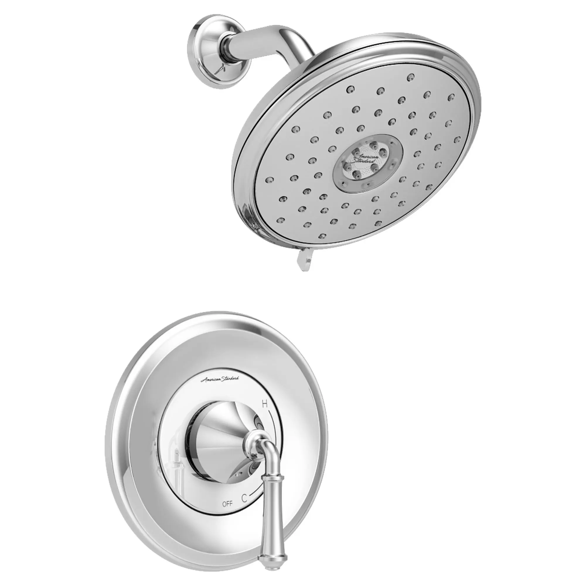 Delancey® 2.5 gpm/9.4 L/min Garniture de douche avec Pomme de douche 4 fonctions à économie d'eau et poignée à levier