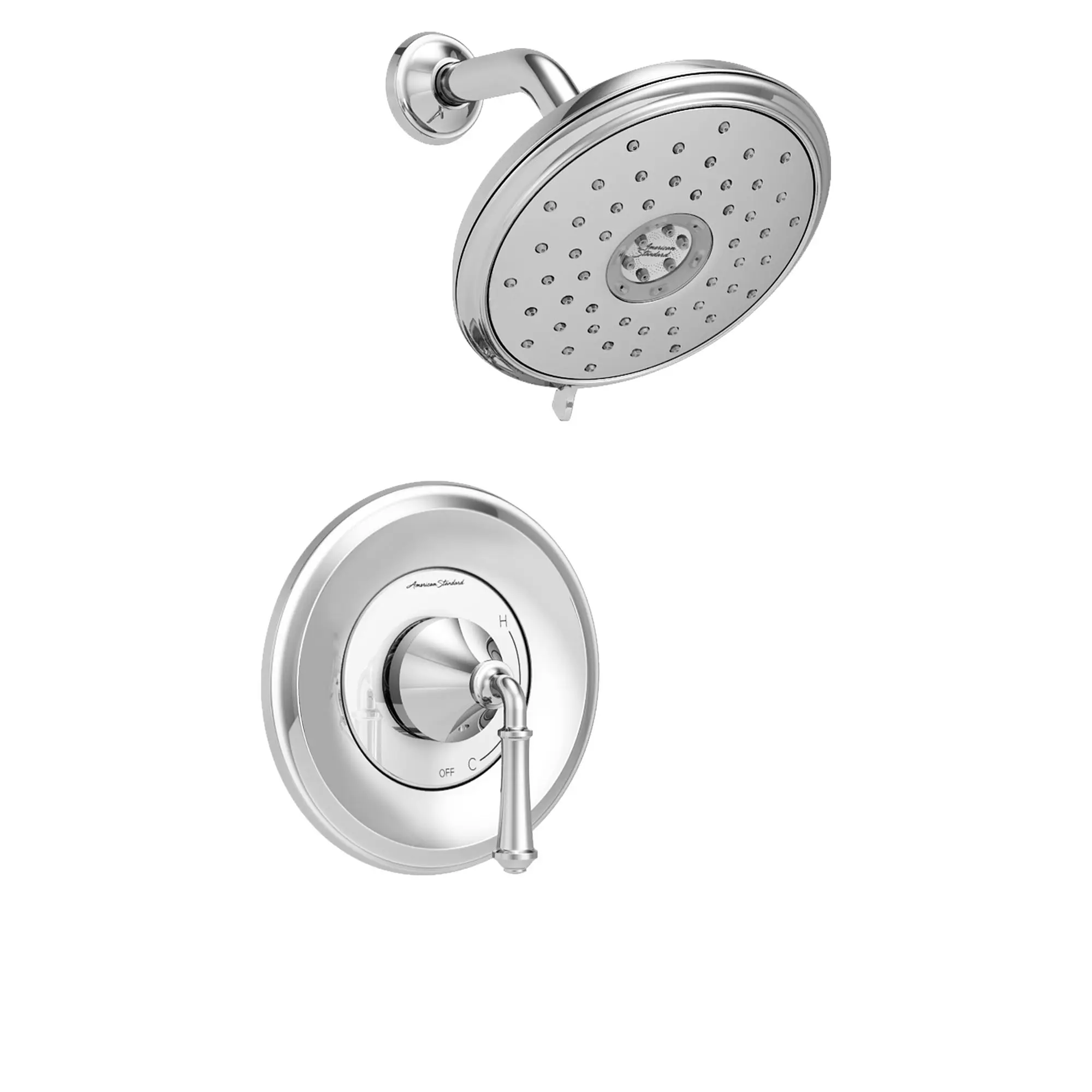 Delancey® - Ensemble de robinetterie pour douche 1,8 gpm/6,8 L/min incluant une pomme de douche 4 fonctions à économie d'eau et une poignée à levier