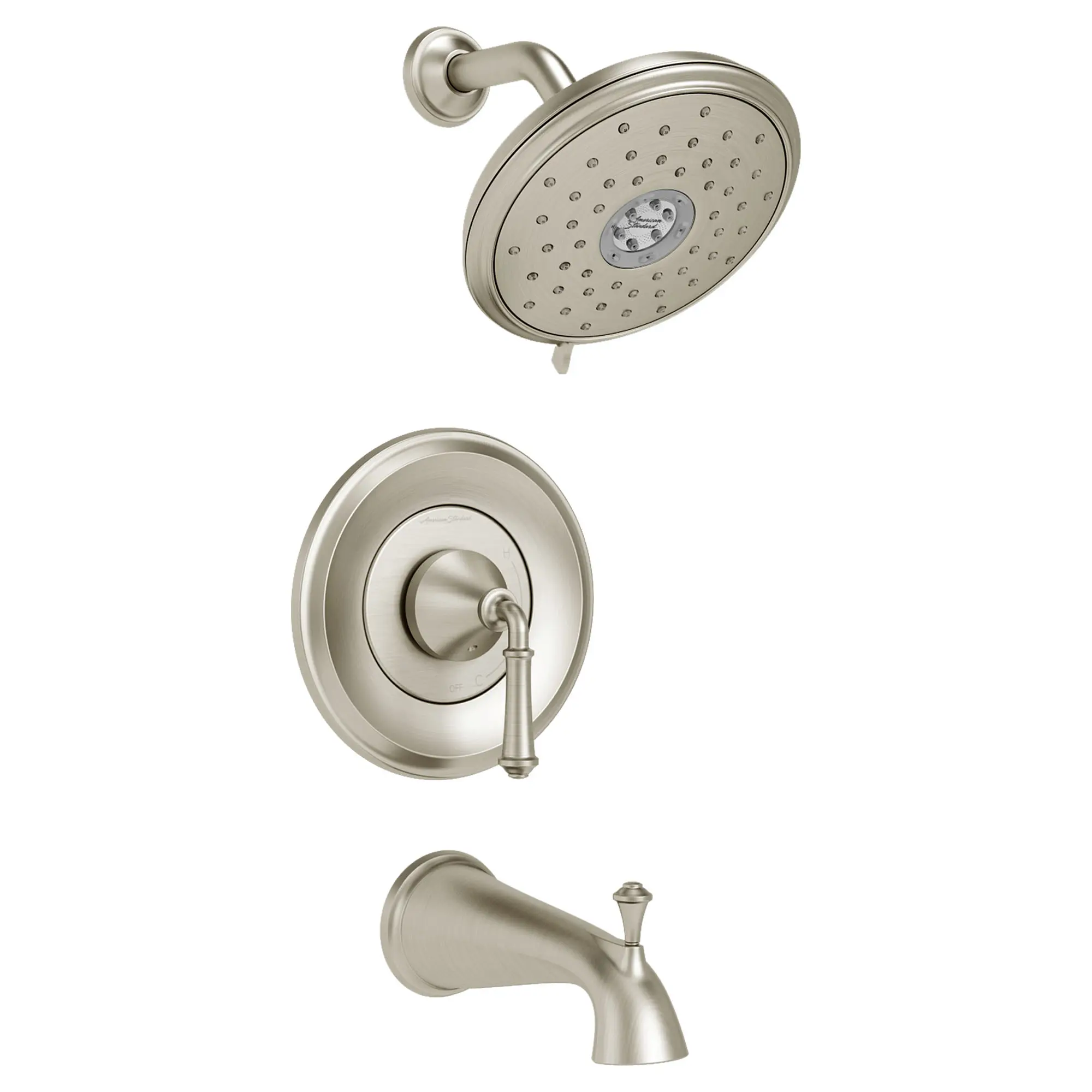 Delancey® - Ensemble de robinetterie pour baignoire/douche 1,8 gpm/6,8 L/min incluant une pomme de douche 4 fonctions à économie d'eau et une poignée à levier