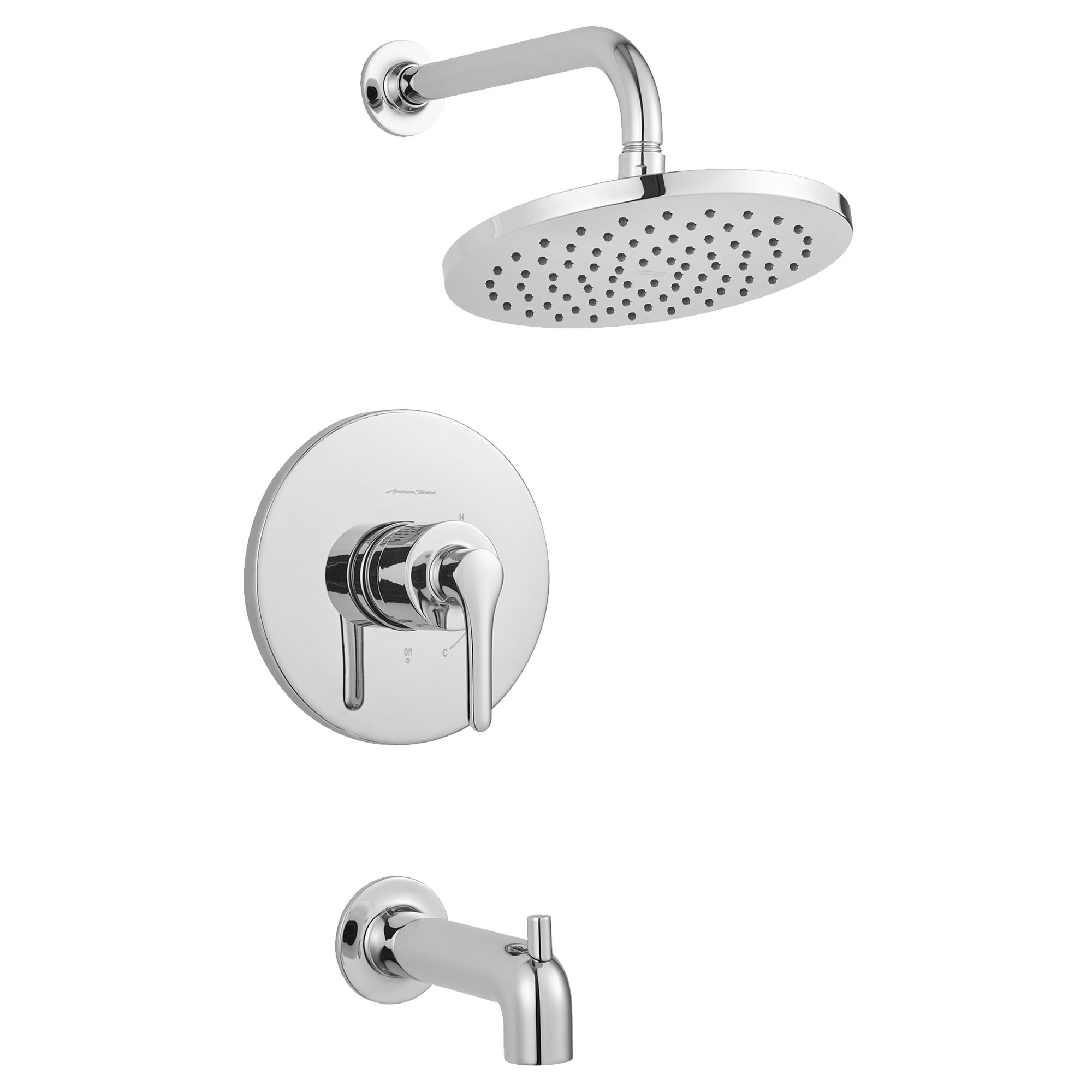 Studio™ S 1.8 gpm/6.8 L/min Tub and Shower Trim Kit With Rain Showerhead, Double Ceramic Pressure Balance Cartridge With Lever Handle