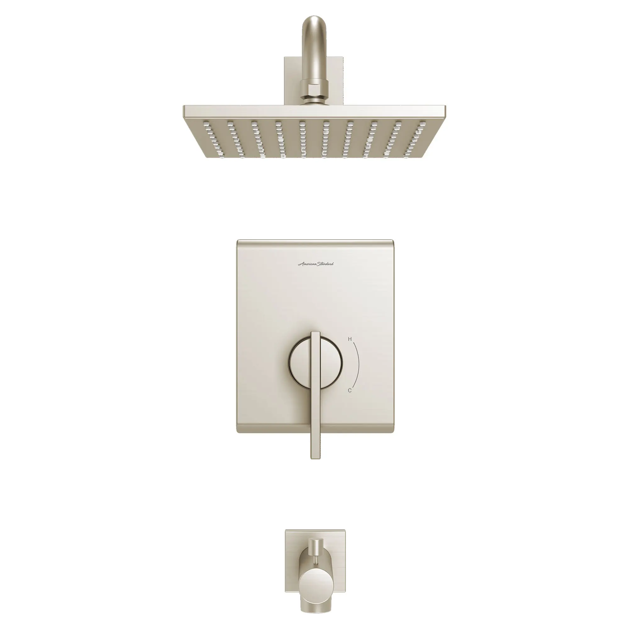 Times Square® 2.5 gpm/9.5 L/min Tub and Shower Trim Kit With Rain Showerhead, Double Ceramic Pressure Balance Cartridge With Lever Handle