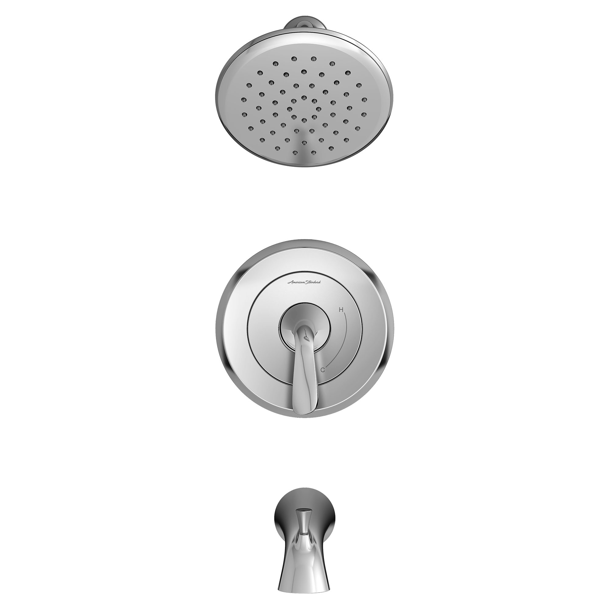 Fluent™ 1.8 gpm/6.8 L/min Tub and Shower Trim Kit With Water-Saving Showerhead, Double Ceramic Pressure Balance Cartridge With Lever Handle