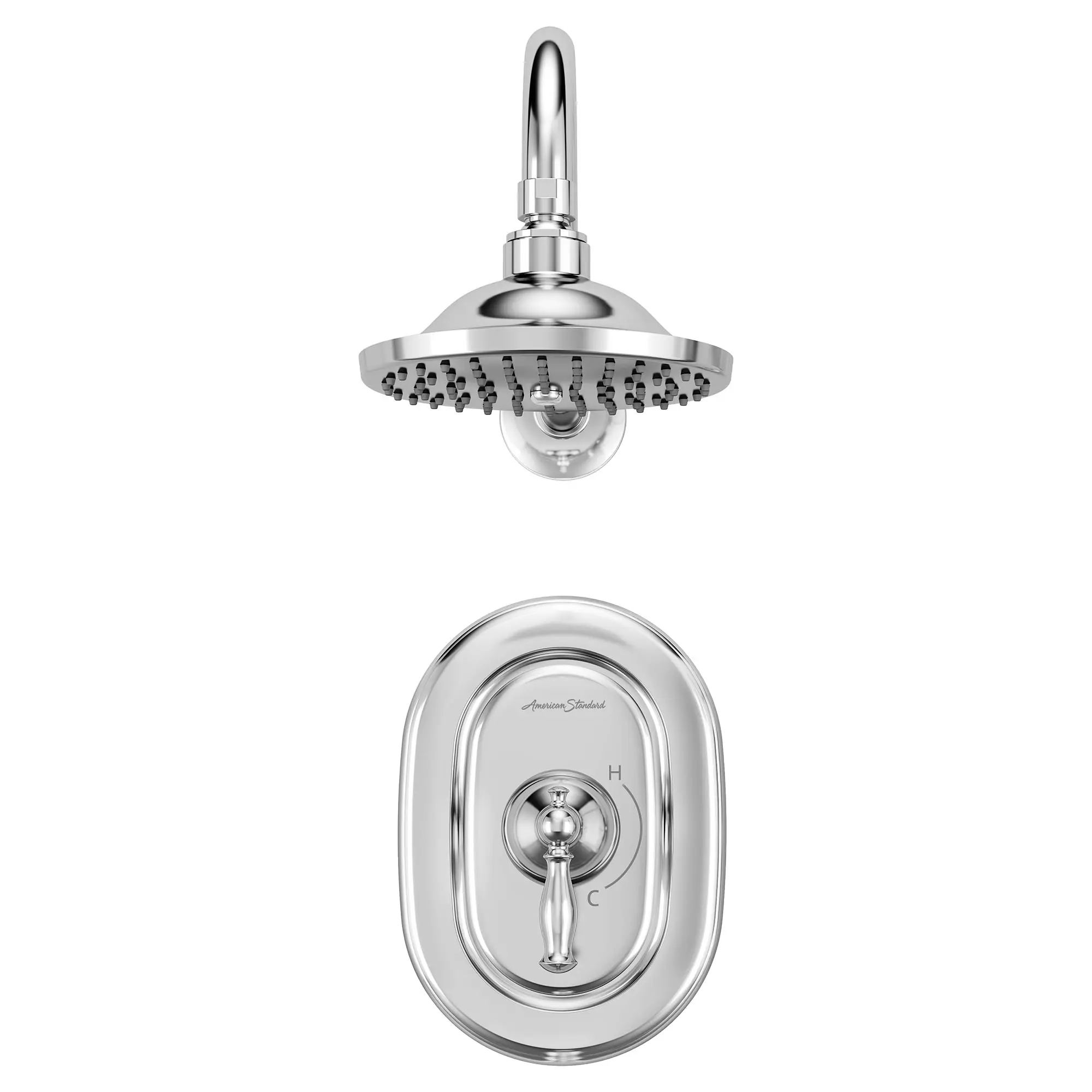 Quentin 2.5 gpm/9.5 L/min Garniture de douche avec pomme de douche pluie,   cartouche à double équilibre de pression en céramique avec poignée à levier