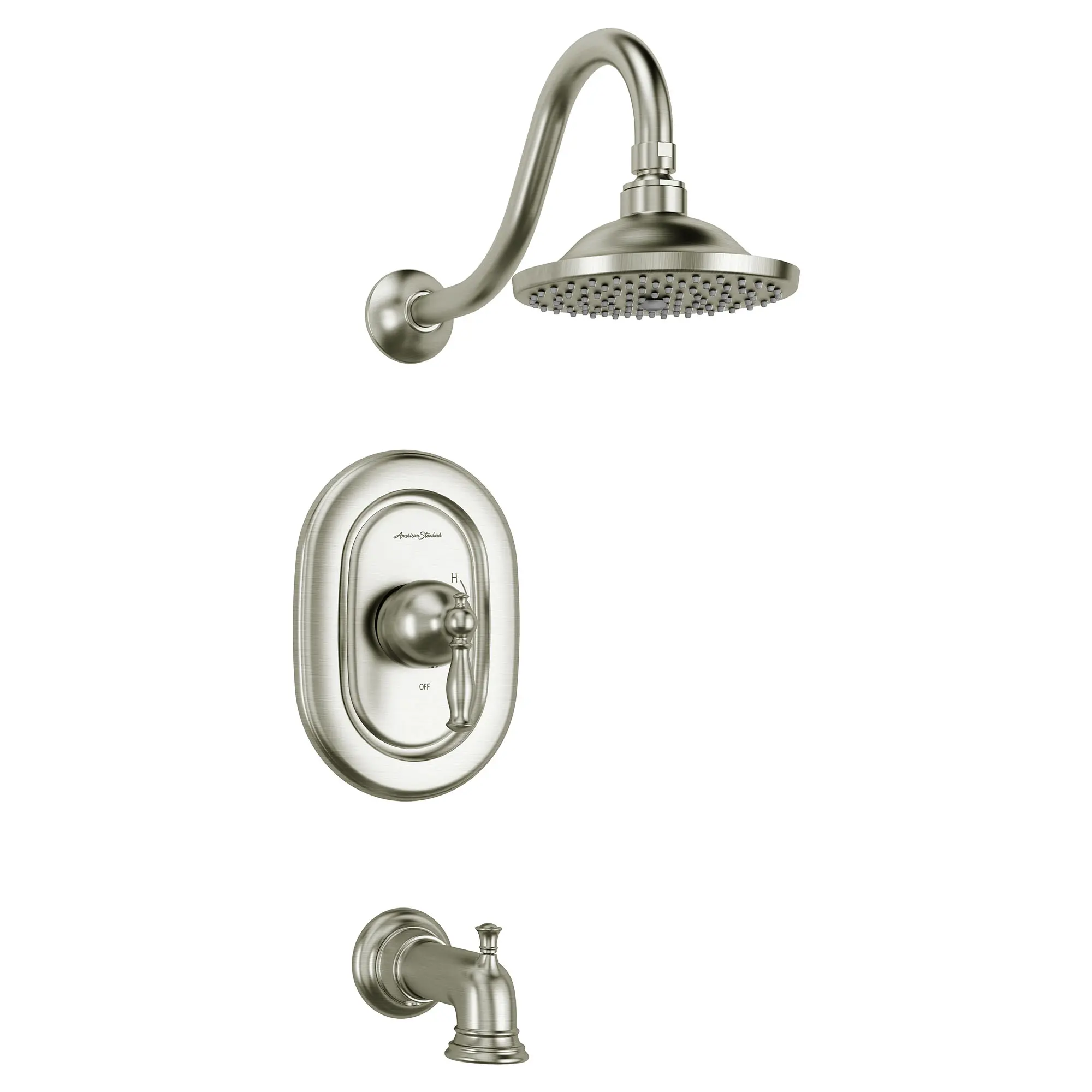 Quentin 2.5 gpm/9.5 L/min baignoire and Garniture de douche avec pomme de douche pluie,   cartouche à double équilibre de pression en céramique avec poignée à levier