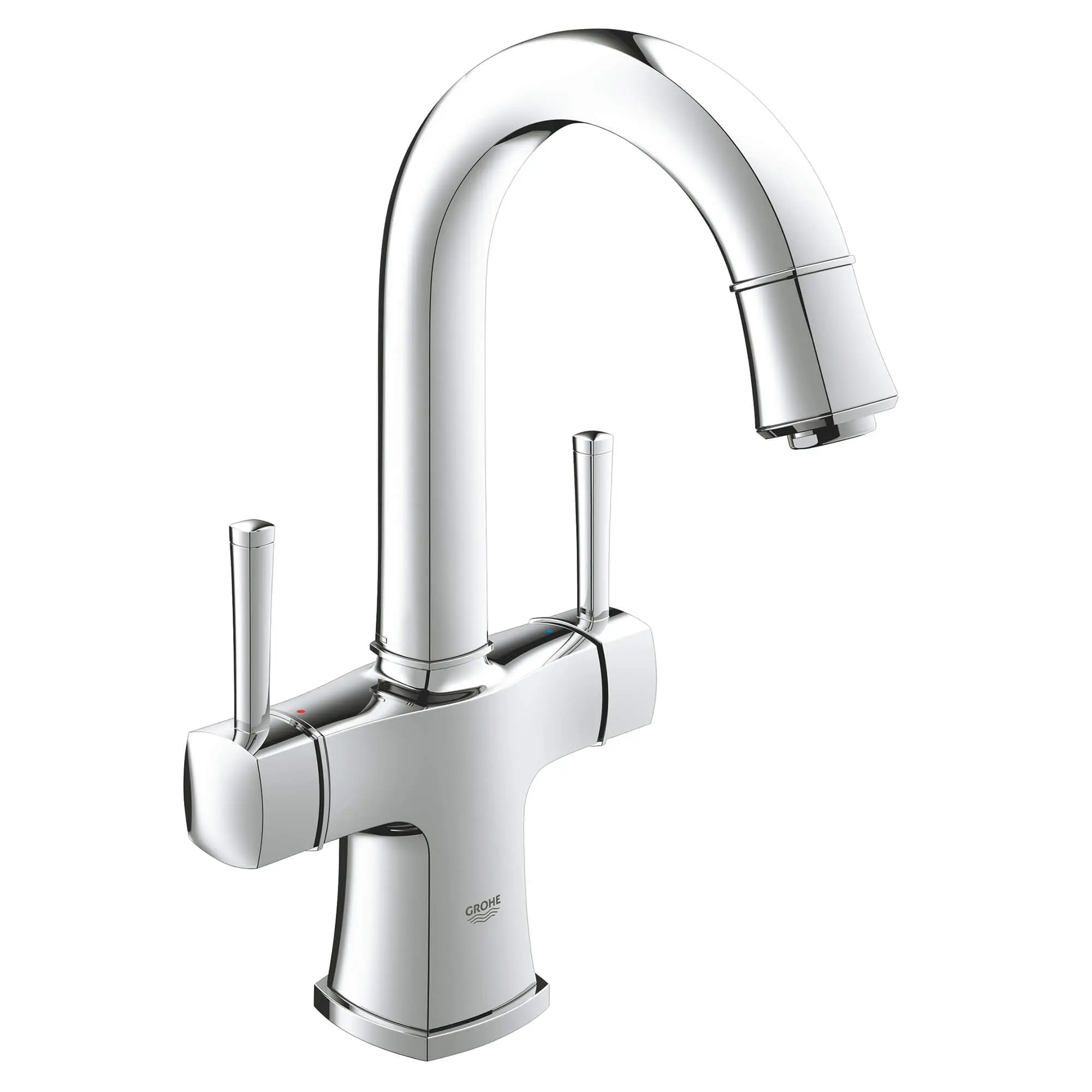 2-Handle Single-Hole High Arc Bathroom Faucet