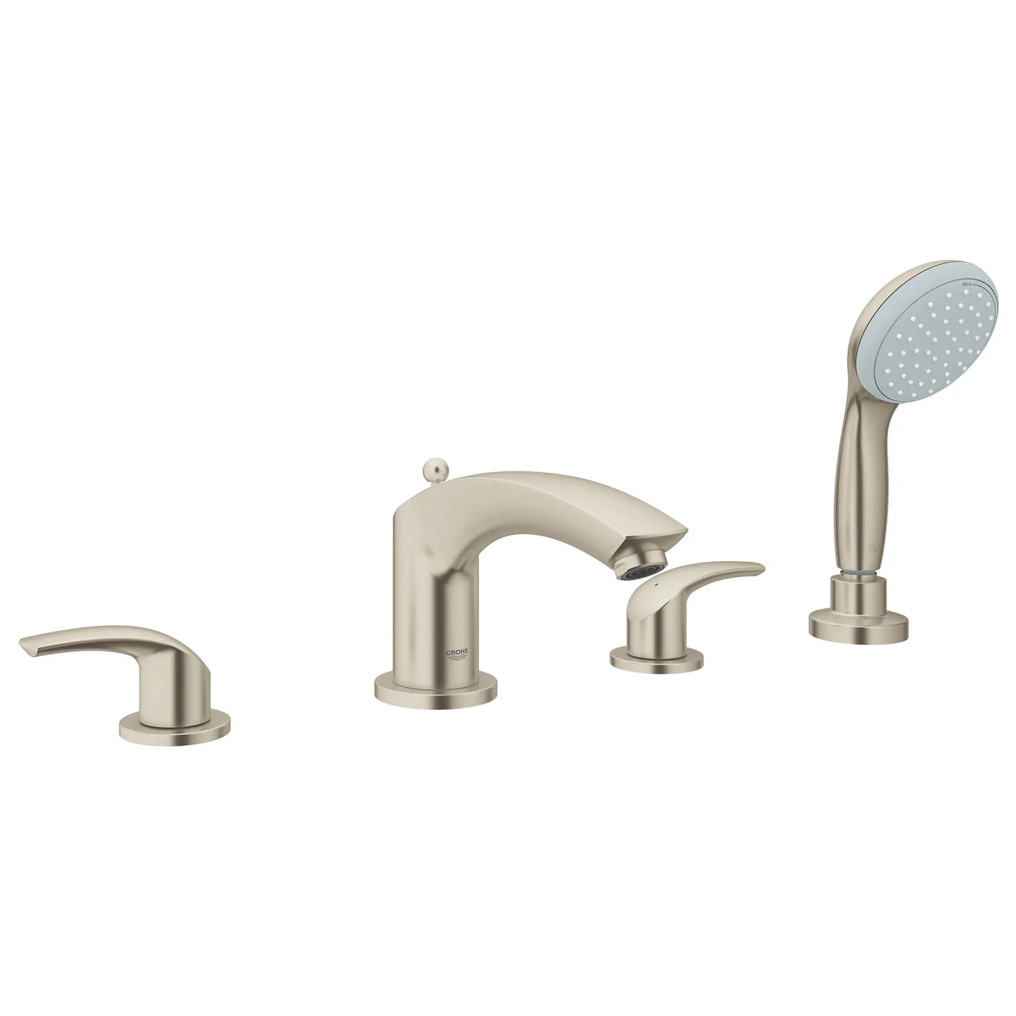 4-Hole 2-Handle Deck Mount Roman Tub Faucet with 1.75 GPM Hand Shower