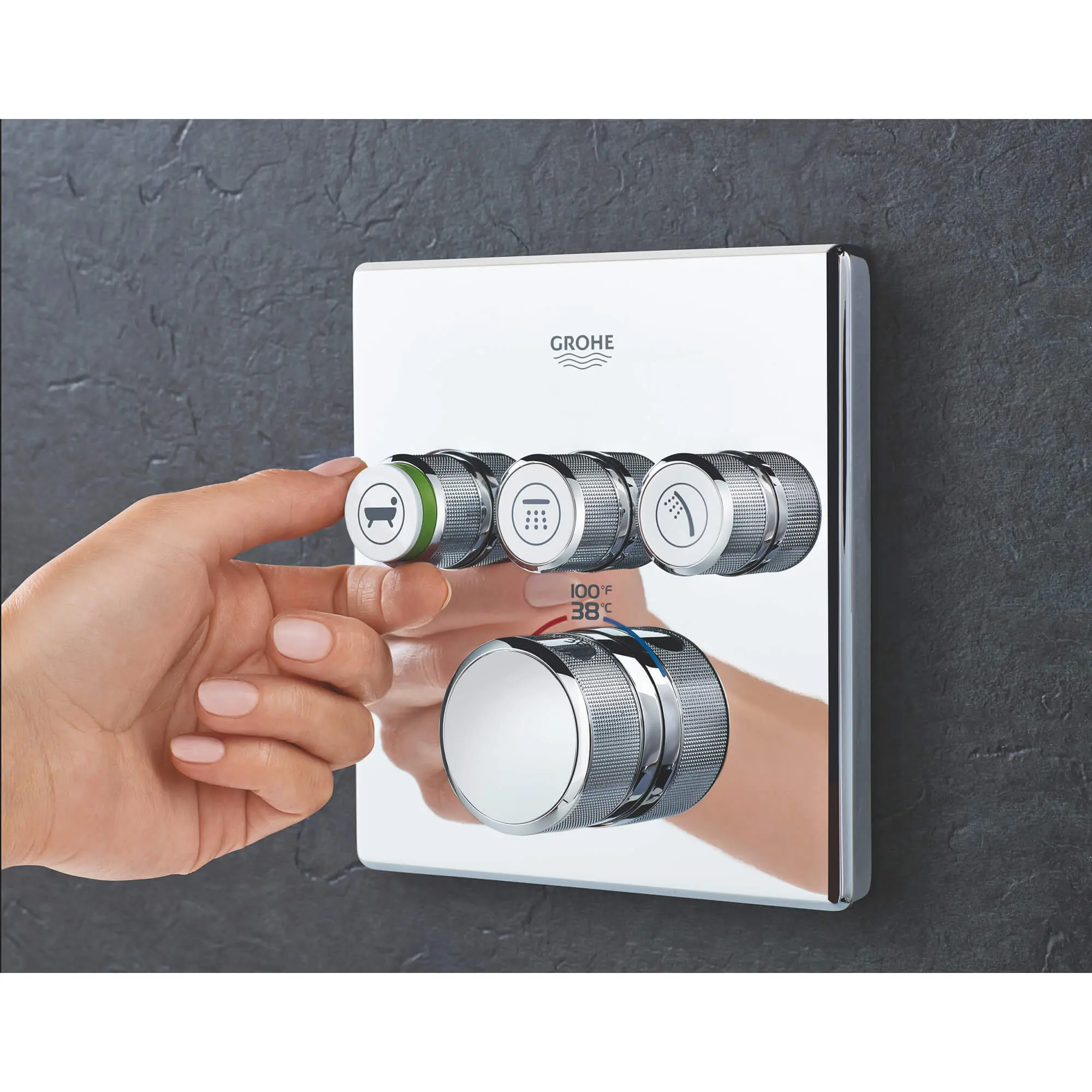 GrohTherm SmartControl Garniture de valve thermostatique à fonction triple avec module de commande