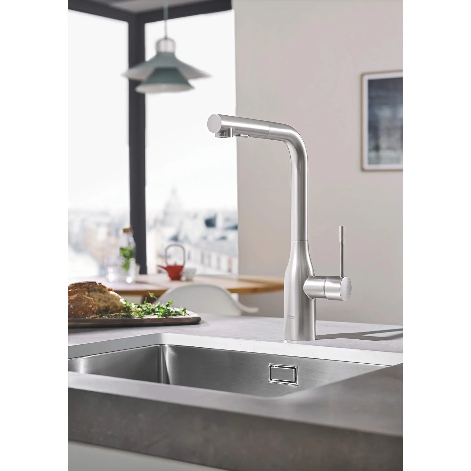Single-Handle Pull-Out Kitchen Faucet Dual Spray 6.6 L/min (1.75 gpm)
