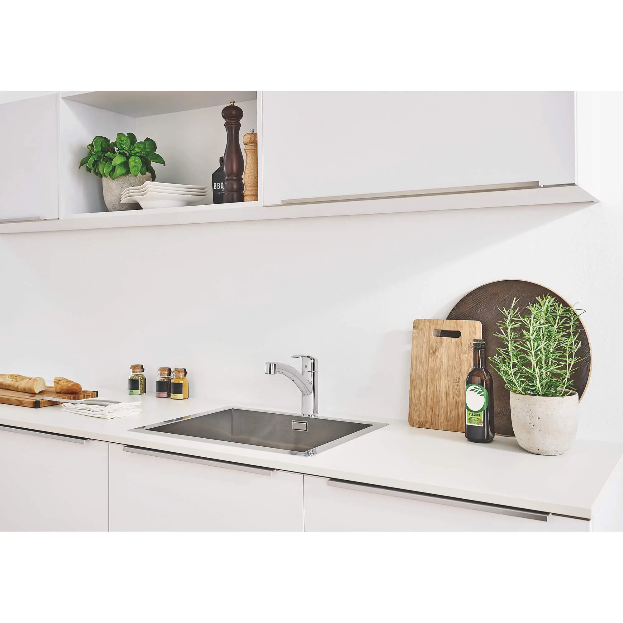 Eurosmart Robinet de cuisine rétractable à poignée simple et double jet 6,6 L/min (1,75 gpm)