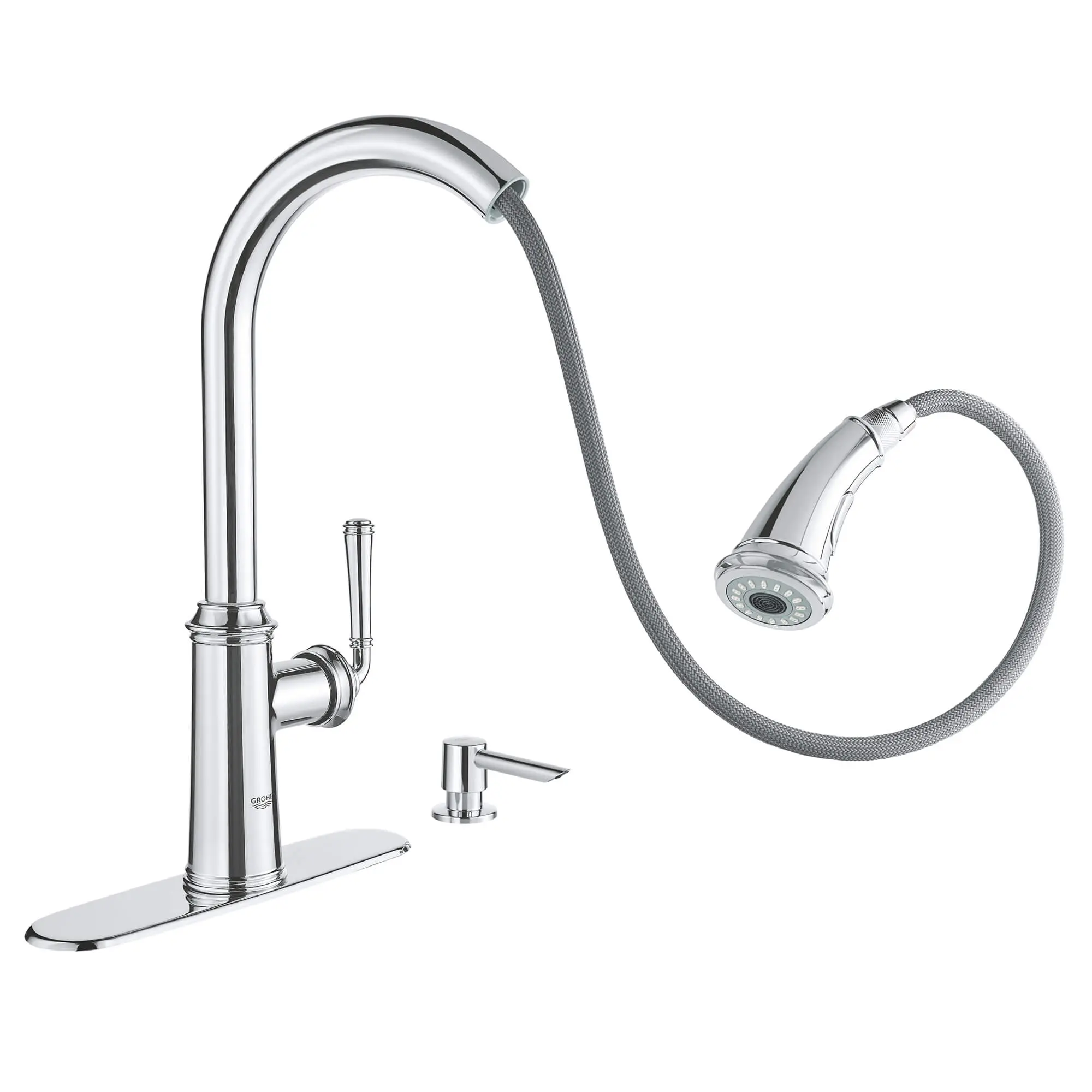 Single-Handle Pull Down Kitchen Faucet Dual Spray 1.75 GPM