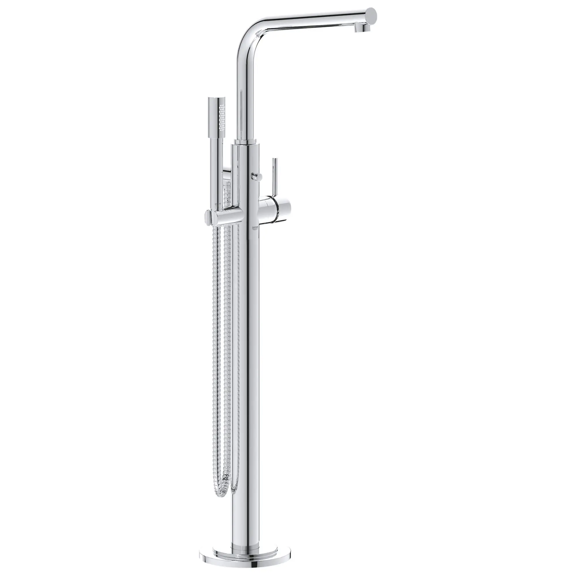 Floor-Mounted Tub Filler With Hand Shower