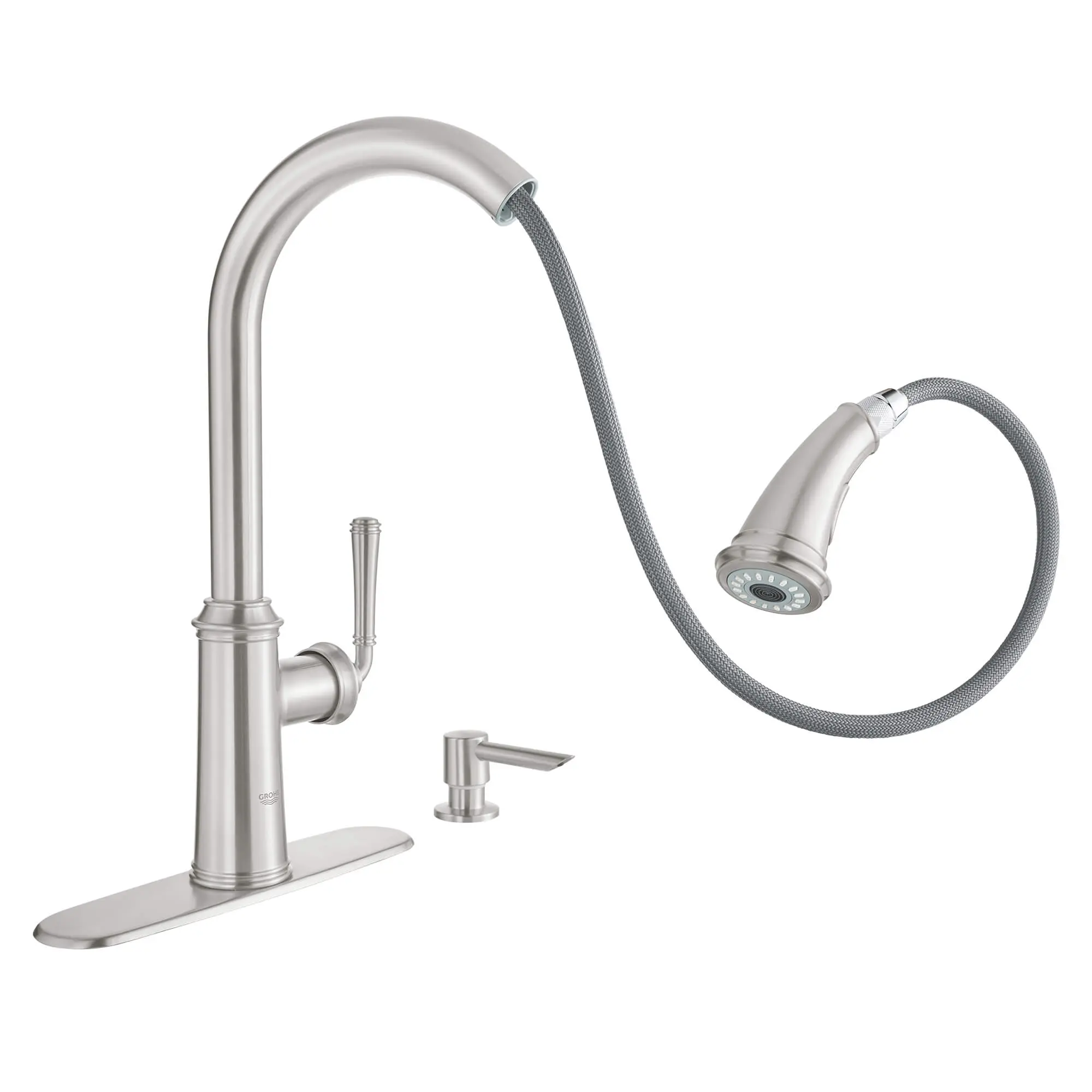 Single-Handle Pull Down Kitchen Faucet Dual Spray 1.75 GPM