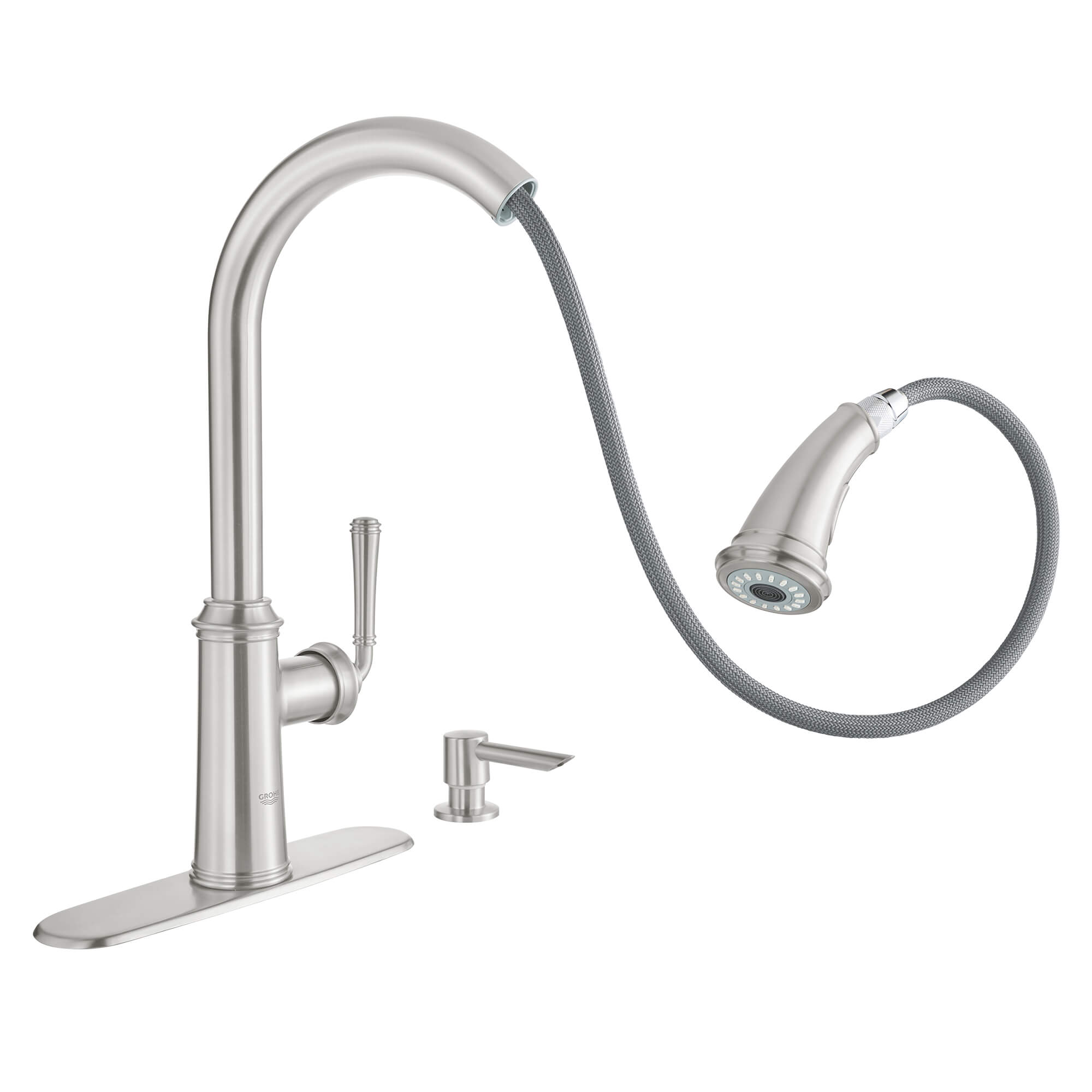 Single-Handle Pull Down Kitchen Faucet Dual Spray 6.6 L/min (1.75 gpm)