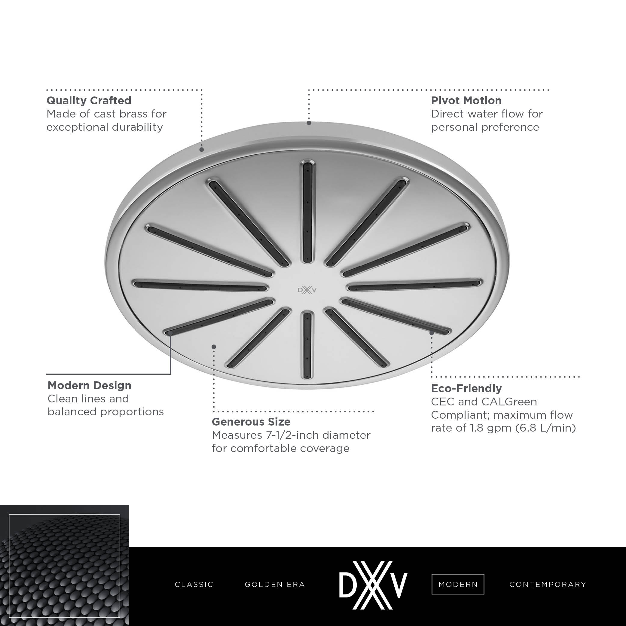 DXV Modulus® Single Function 7.5 in. Round Showerhead
