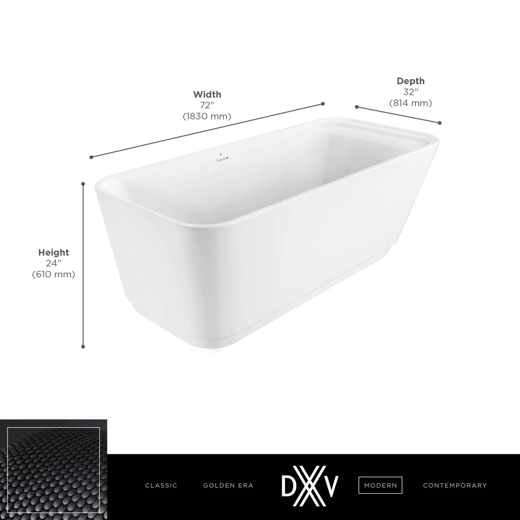 DXV Modulus 72 in. x 32 in. Freestanding Bathtub