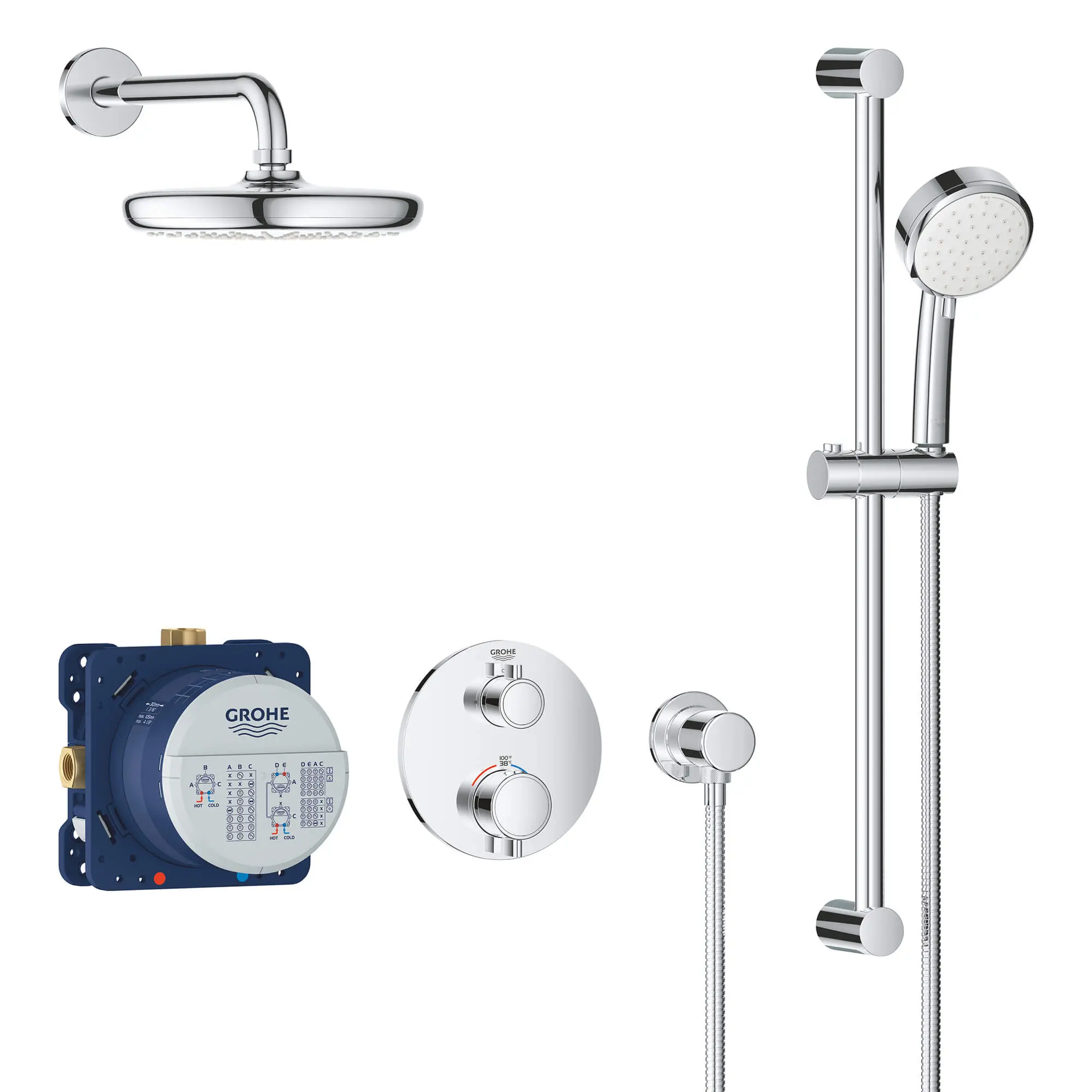 Round Thermostatic Shower Kit, 27 L/min (7.1 gpm)