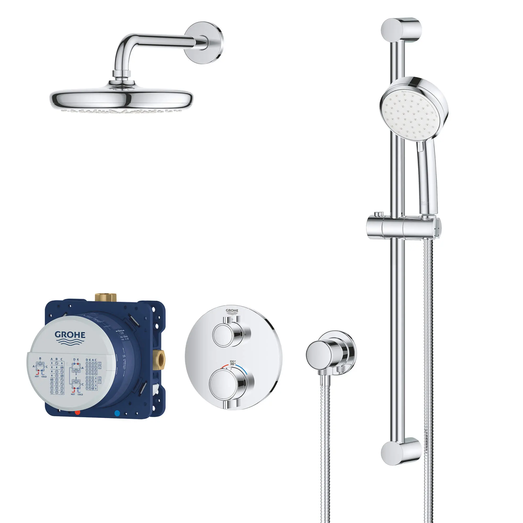 Round Thermostatic Shower Kit, 27 L/min (7.1 gpm)