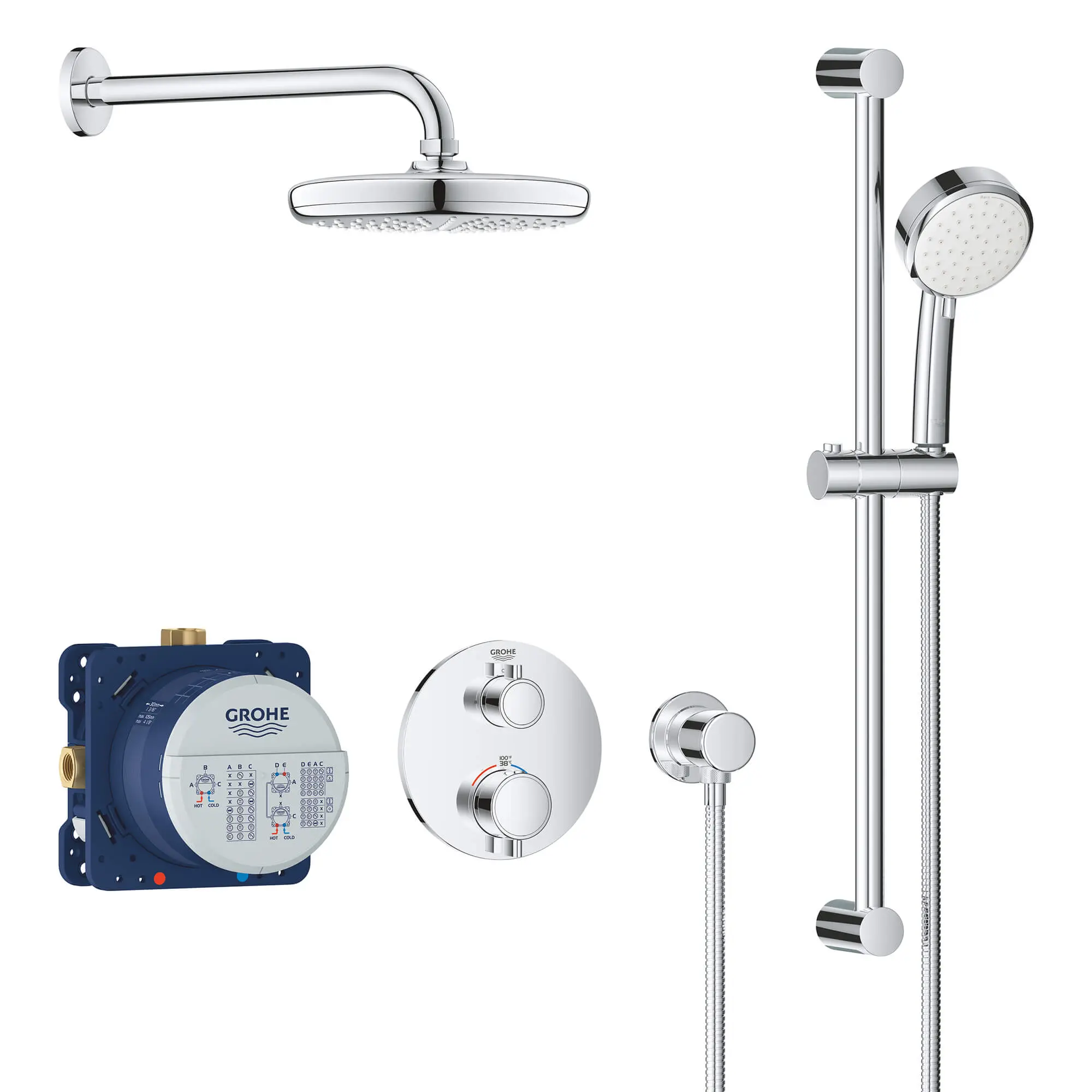 Round Thermostatic Shower Kit, 27 L/min (7.1 gpm)