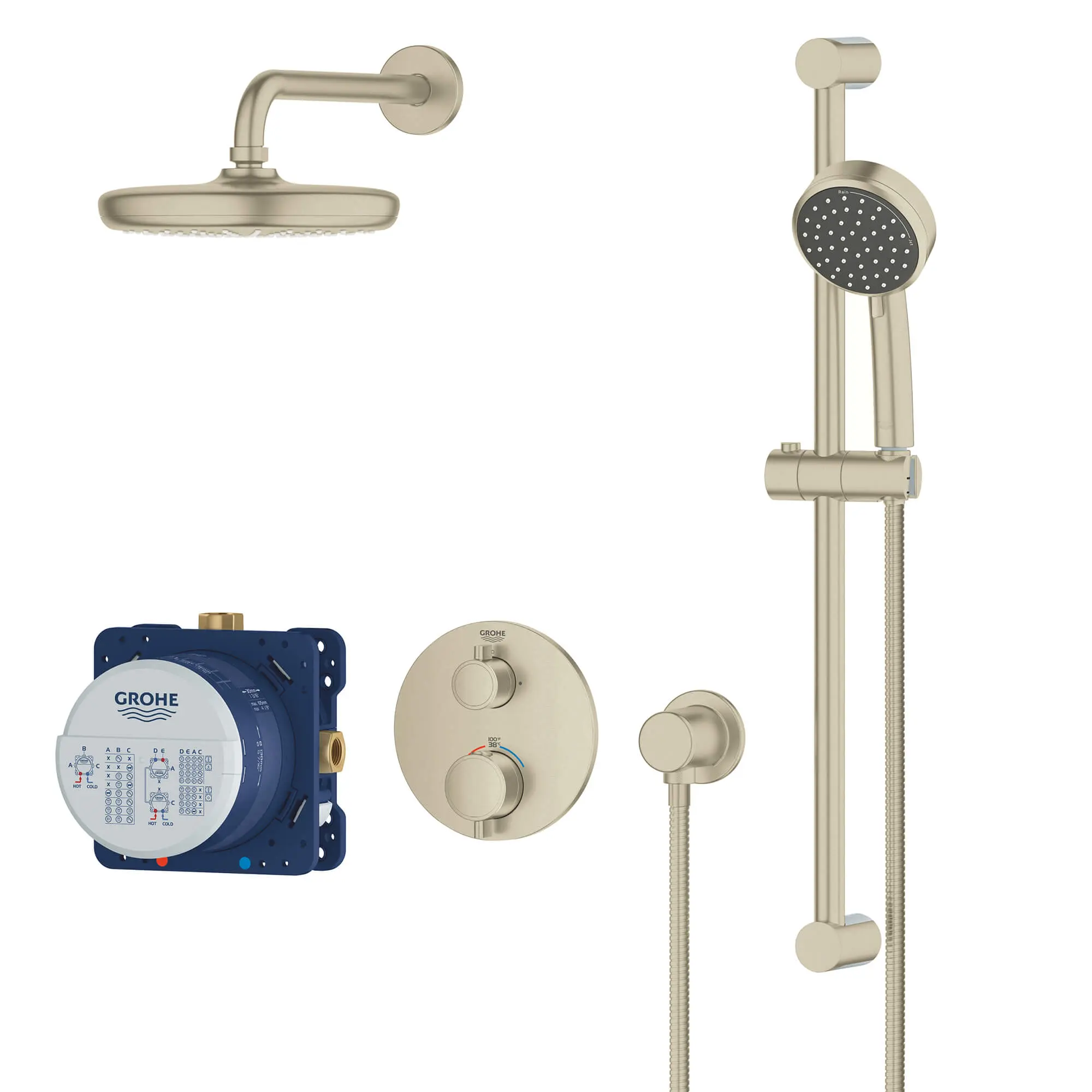 Round Thermostatic Shower Kit, 27 L/min (7.1 gpm)