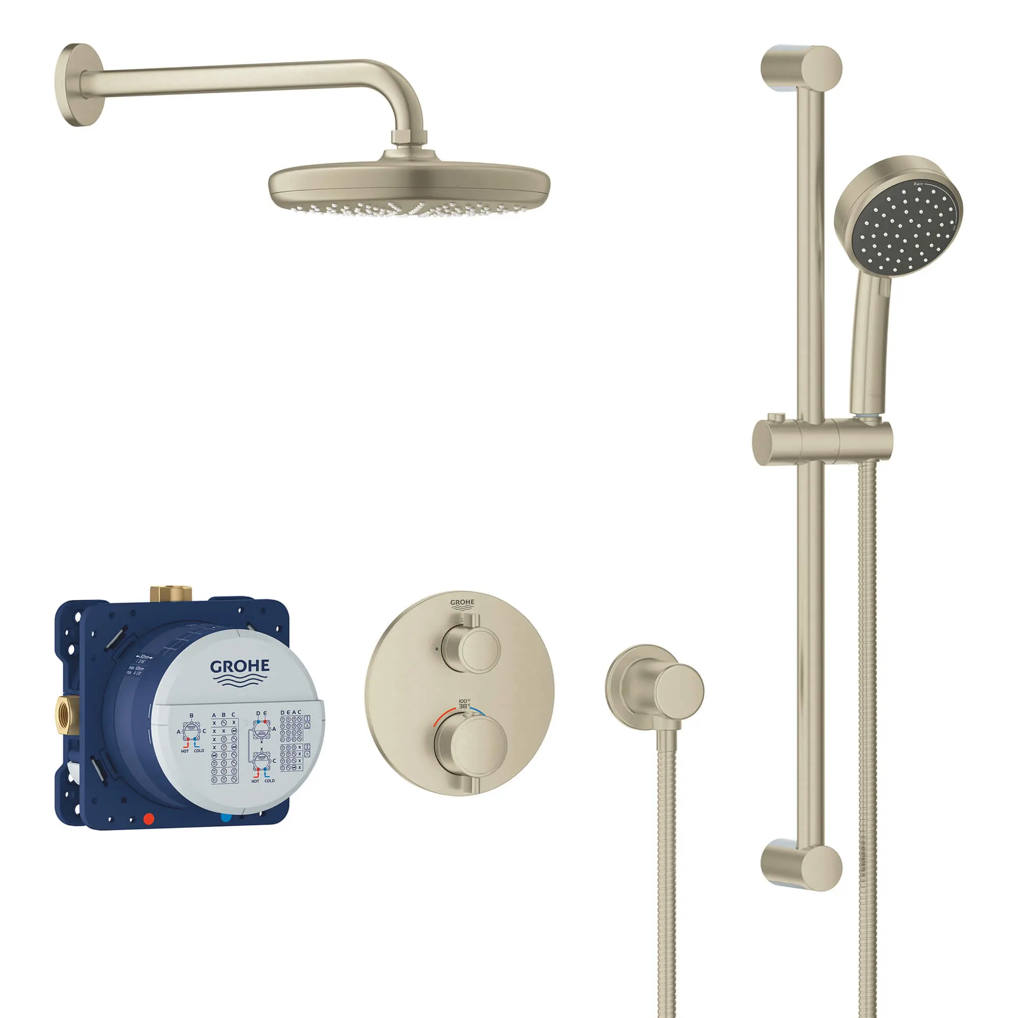 Round Thermostatic Shower Kit, 27 L/min (7.1 gpm)