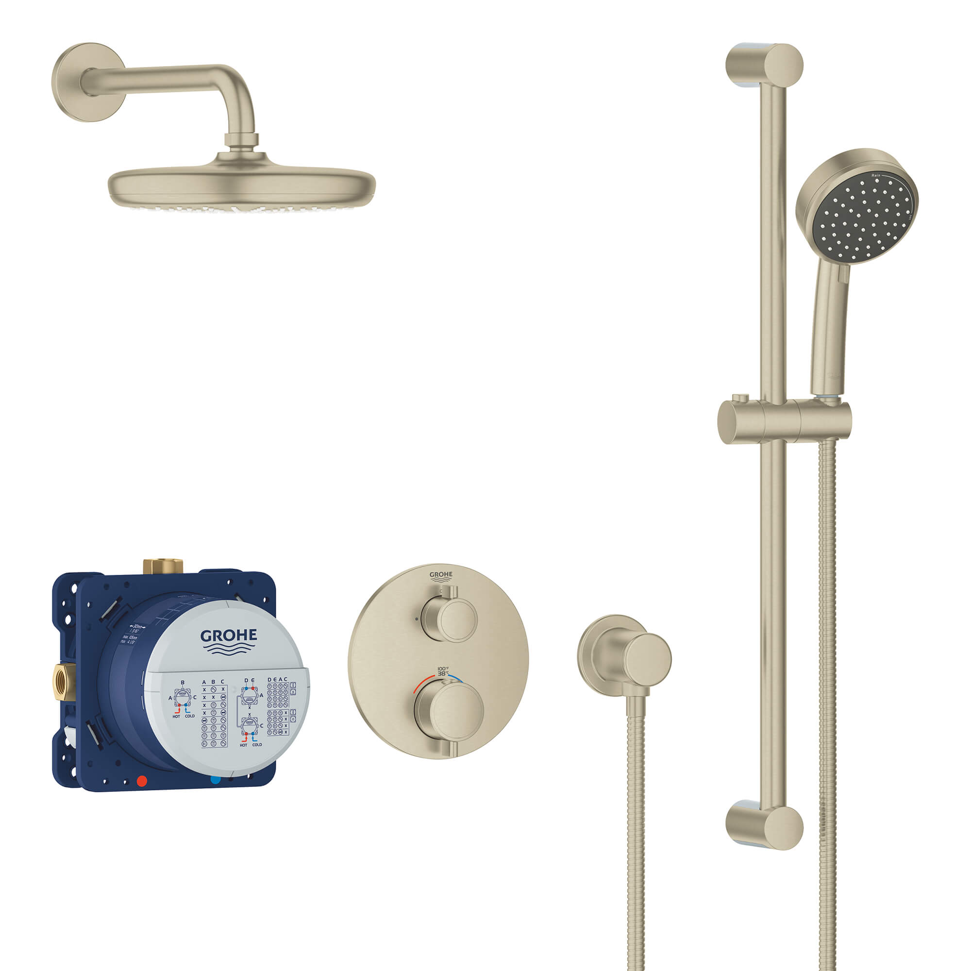 Round Thermostatic Shower Kit, 27 L/min (7.1 gpm)