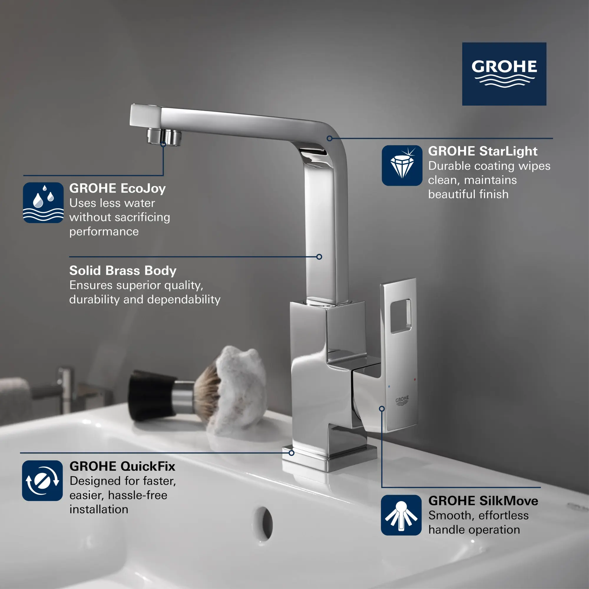 Single Hole Single-Handle L-Size Bathroom Faucet 4.5 L/min (1.2 gpm)