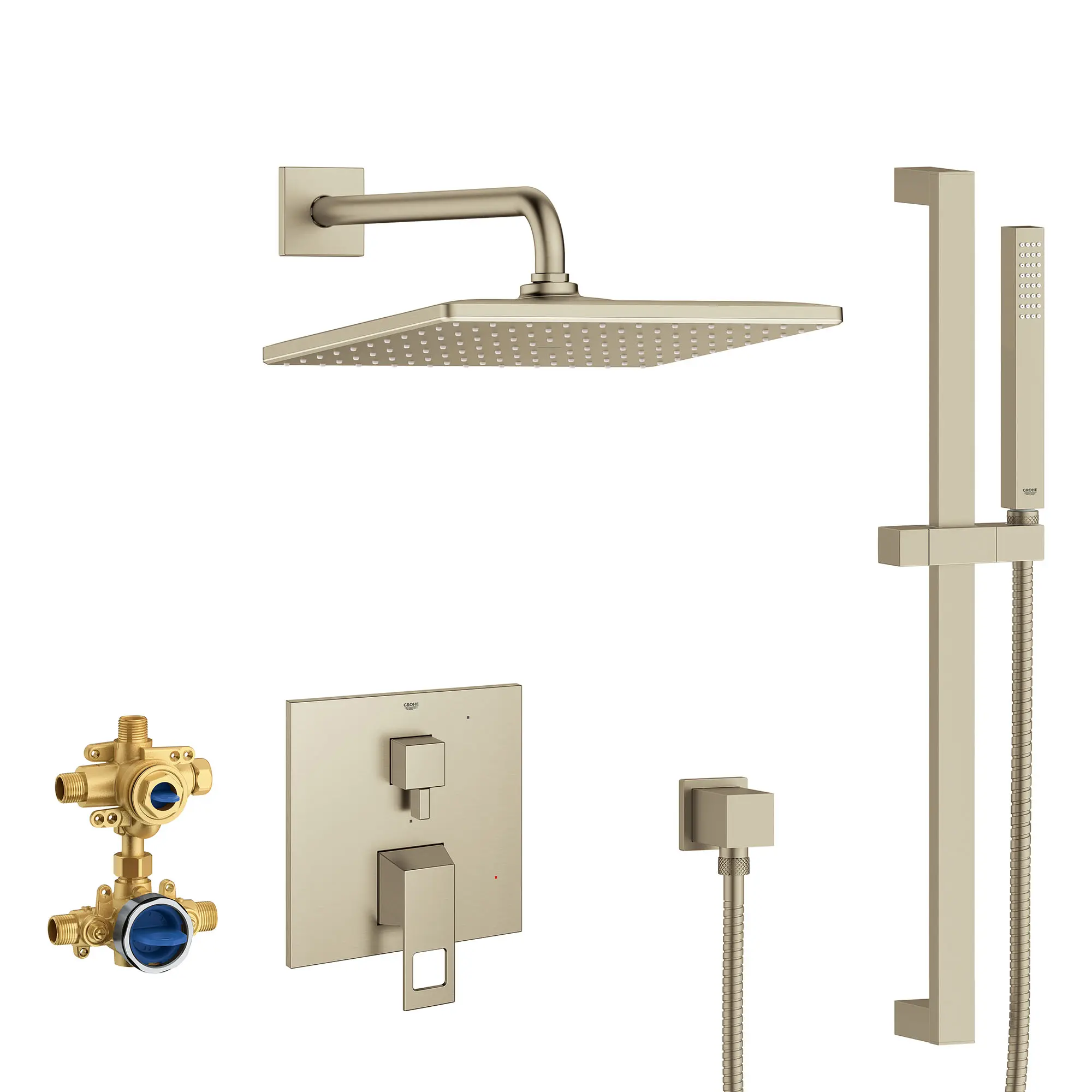 EUROCUBE PRESSURE BALANCE RAIN SHOWER SET