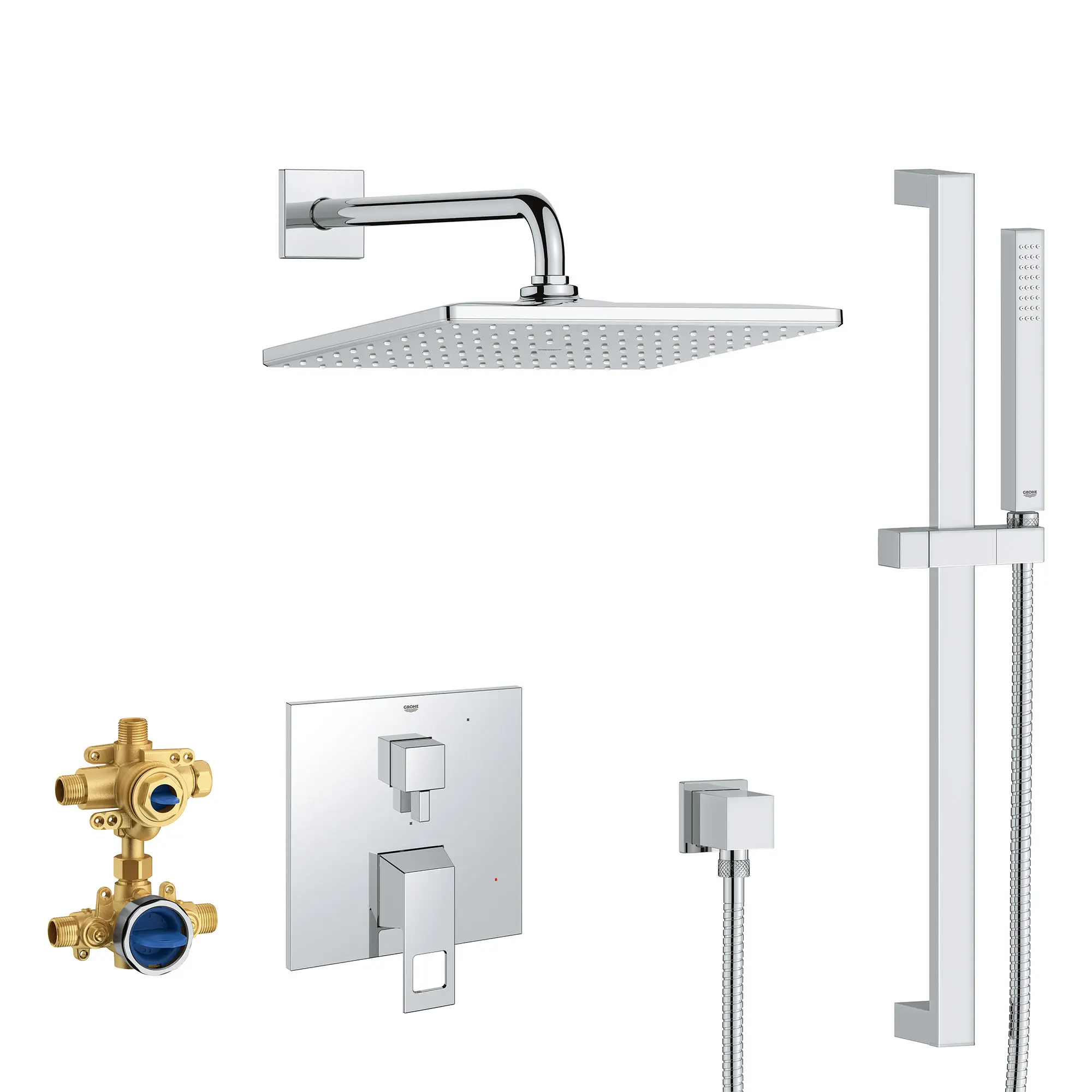 EUROCUBE PRESSURE BALANCE RAIN SHOWER SET