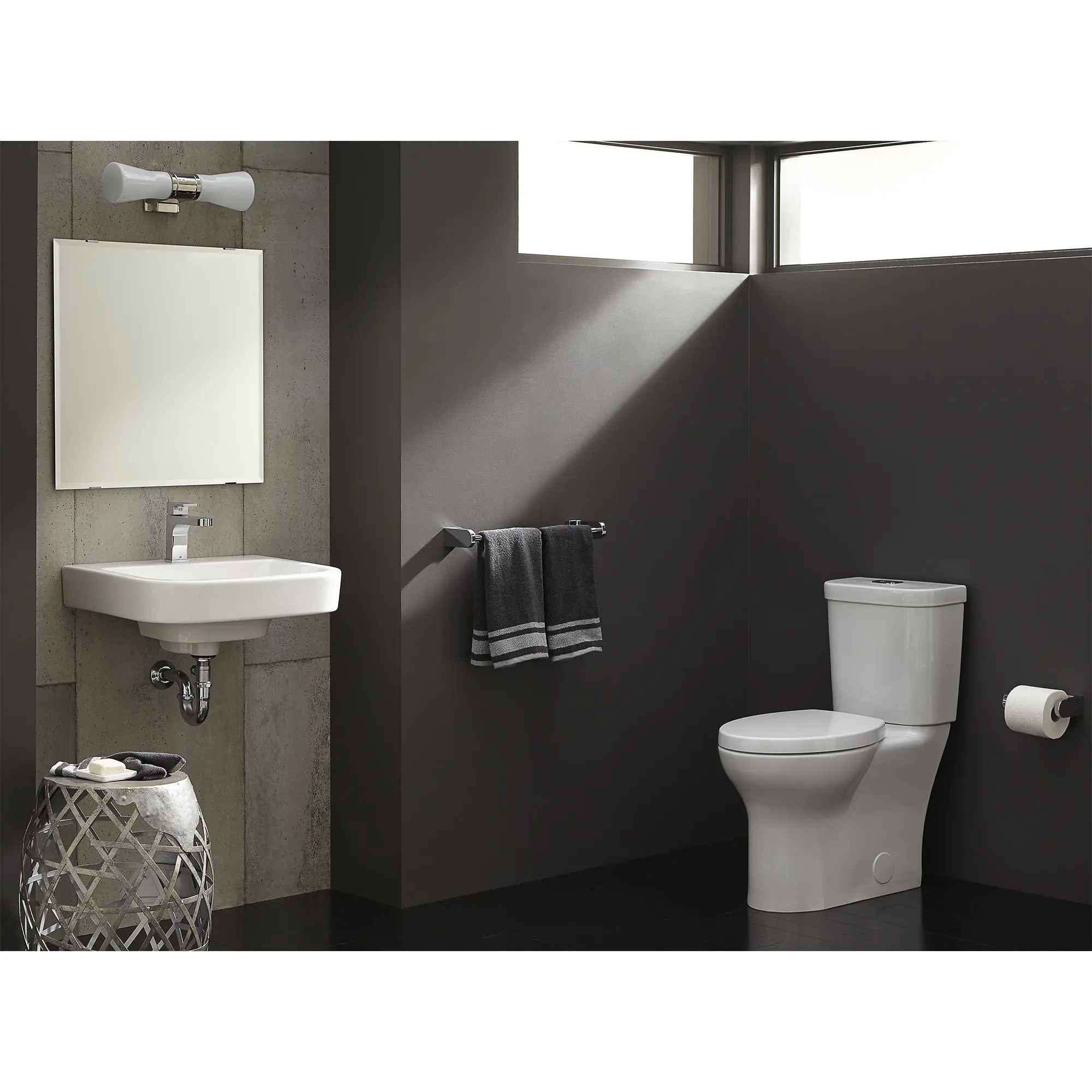 Equility® Two-Piece Dual Flush Chair Height Elongated Toilet with Seat