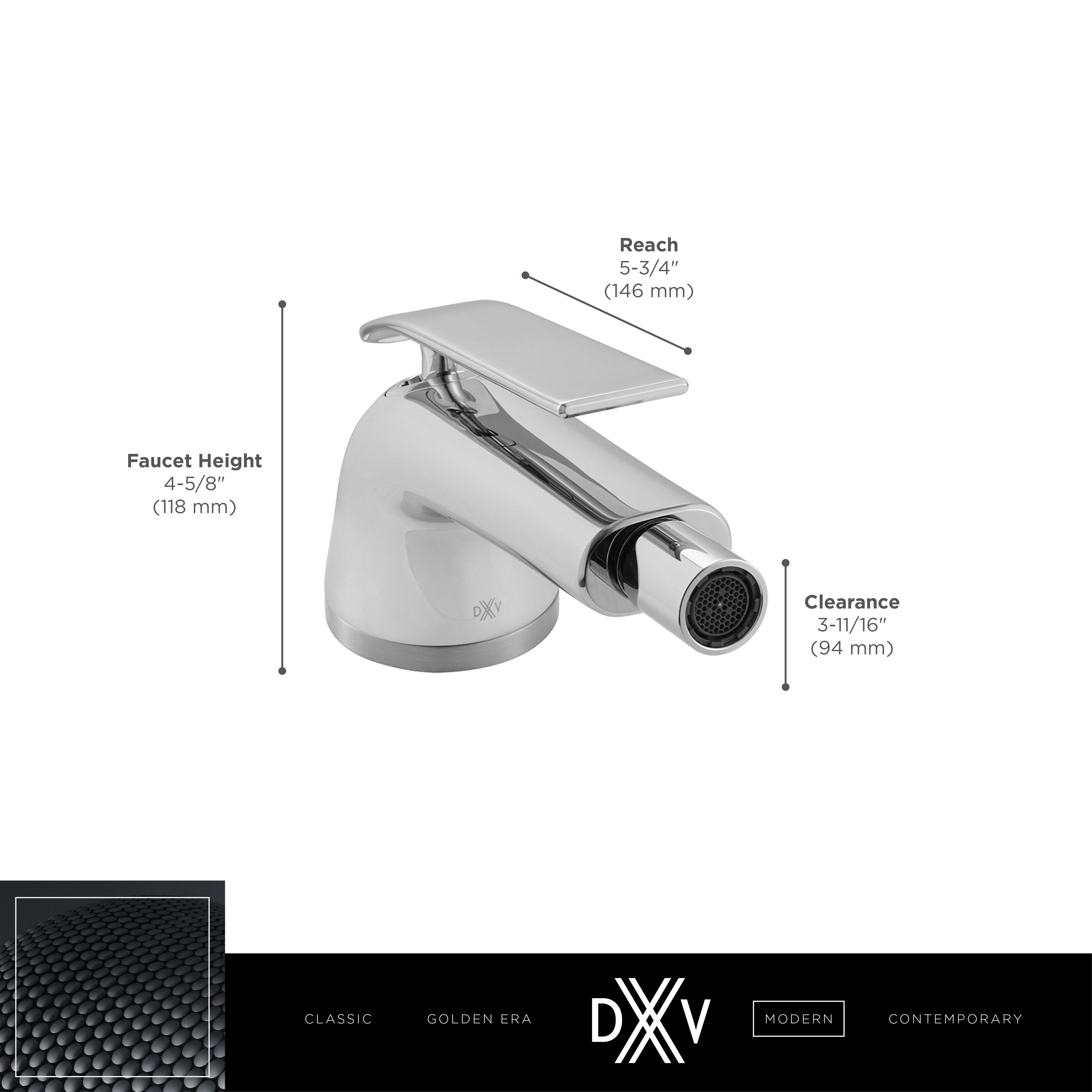 DXV Modulus Single Hole Bidet Faucet with Lever Handle