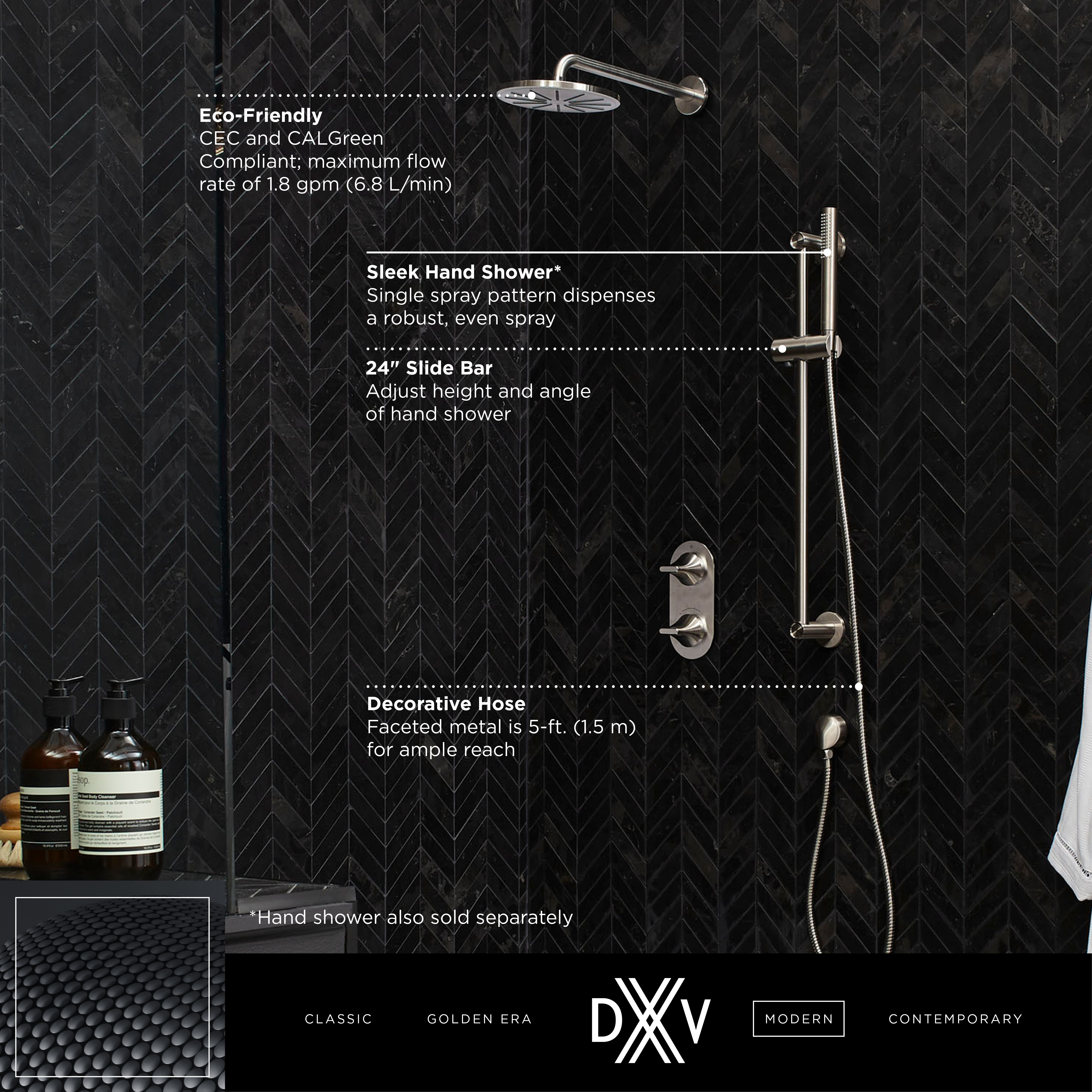 DXV Modulus® Personal Hand Shower Set with Adjustable 24 in. Slide Bar