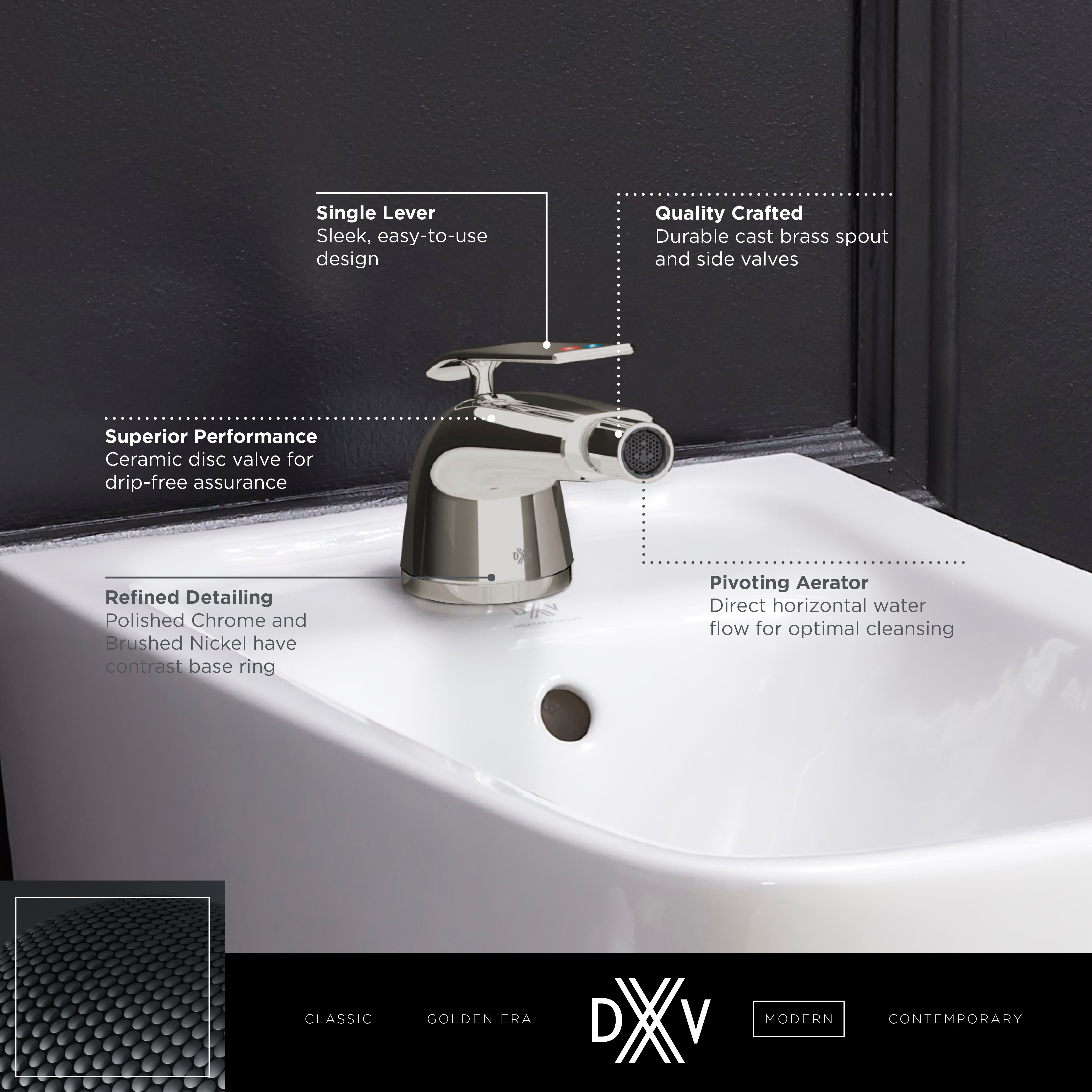 DXV Modulus Single Hole Bidet Faucet with Lever Handle