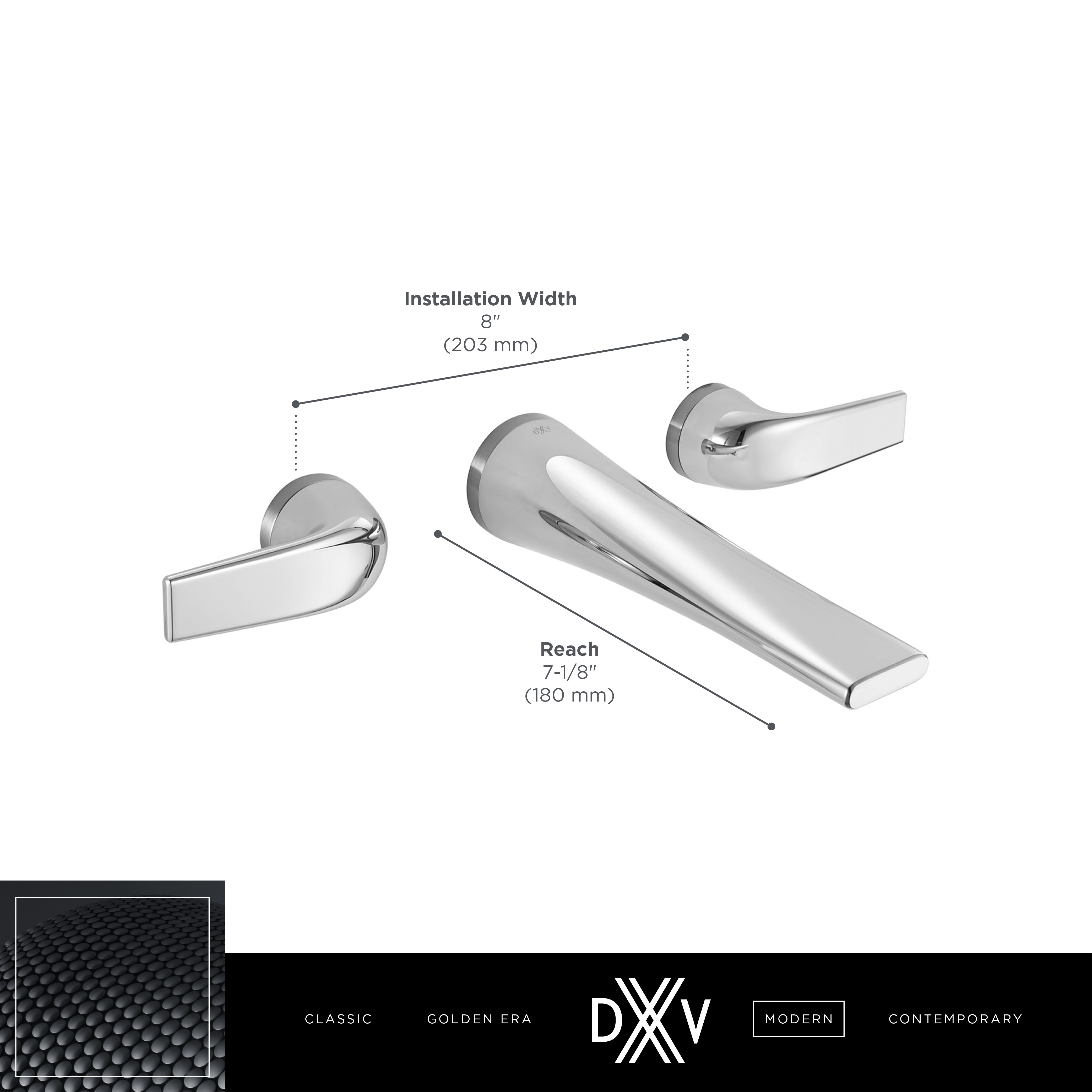 DXV Modulus® 2-Handle Wall Mount Widespread Bathroom Faucet with Lever Handles