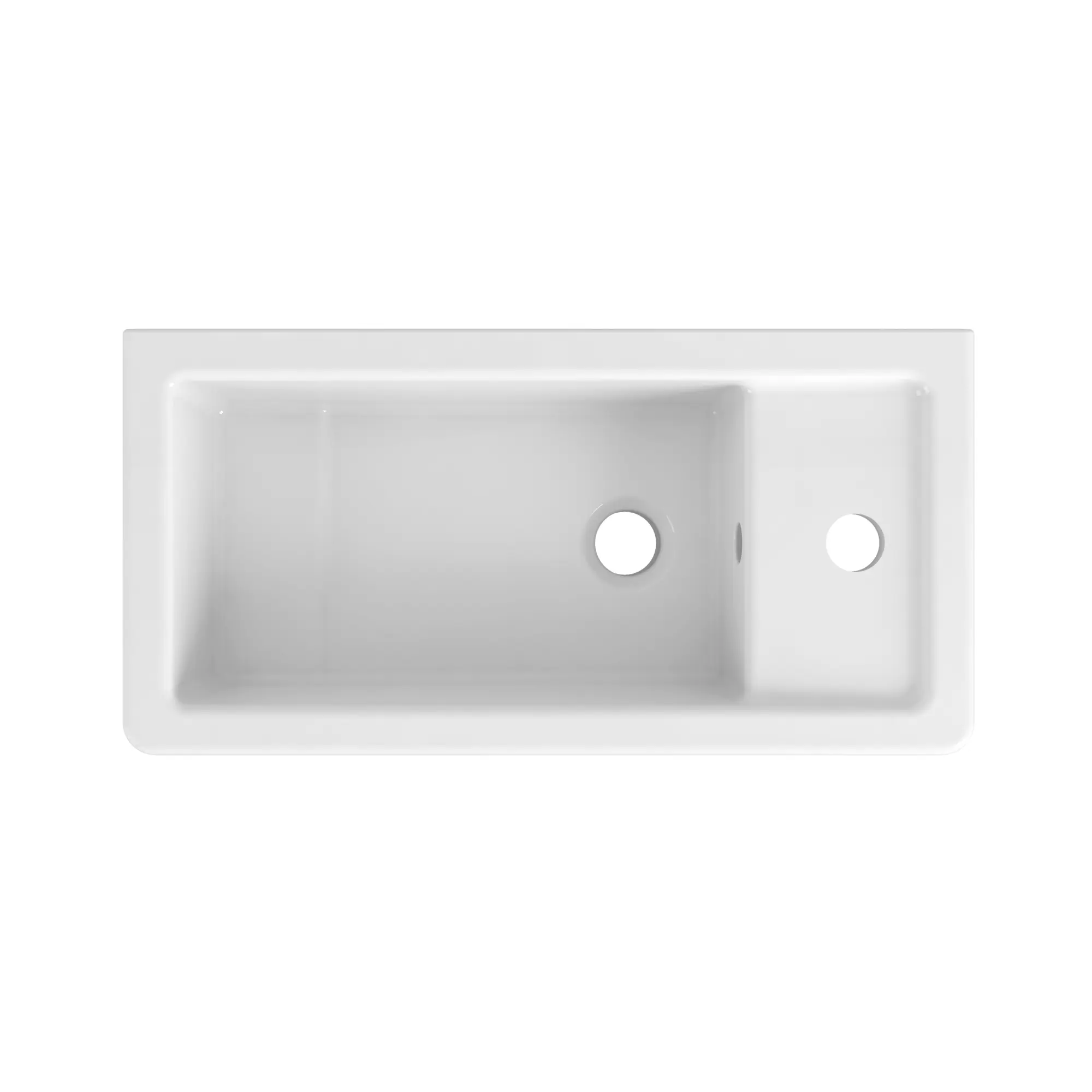 Cossu® Wall-Hung Sink, 1-Hole with Right-Hand Drain