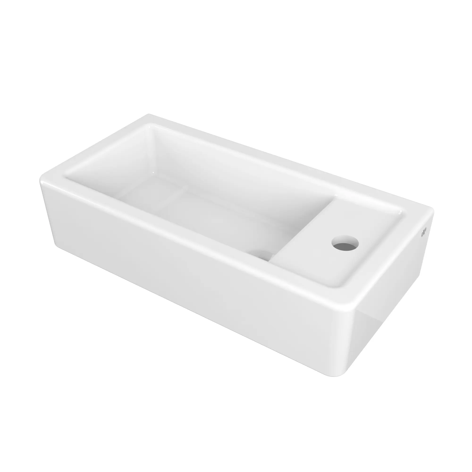 Cossu® Wall-Hung Sink, 1-Hole with Right-Hand Drain