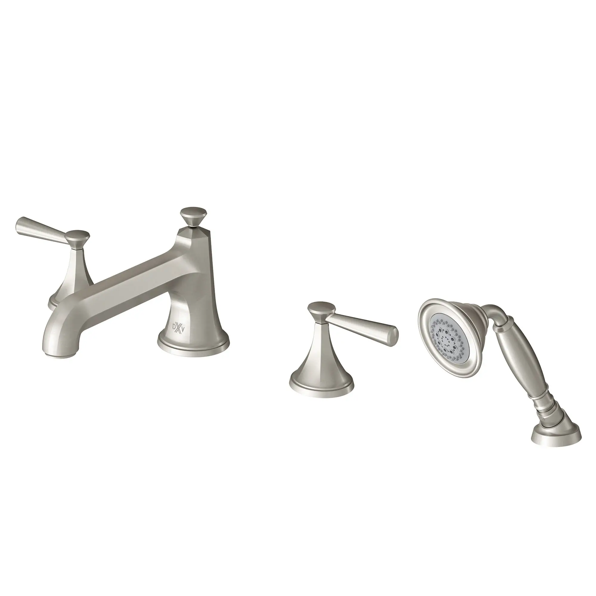 Fitzgerald 2-Handle Deck Mount Bathtub Faucet with Hand Shower and Lever Handles