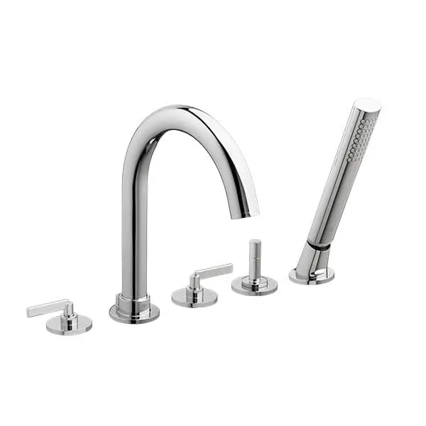 Percy 2-Handle Deck Mount Bathtub Faucet with Hand Shower and Lever Handles