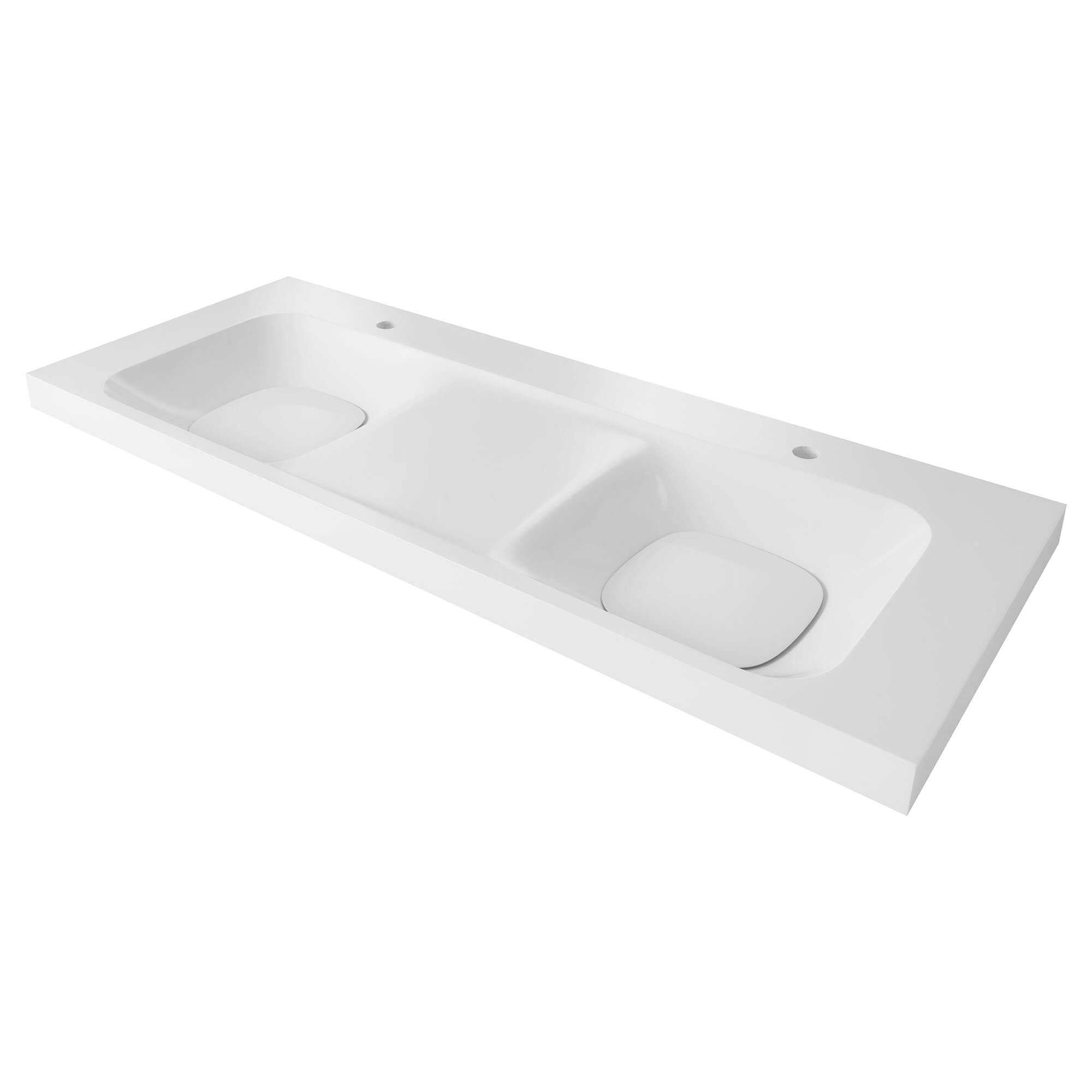 Lavabo double de 55 po DXV Modulus - Deux lavabos monotrou