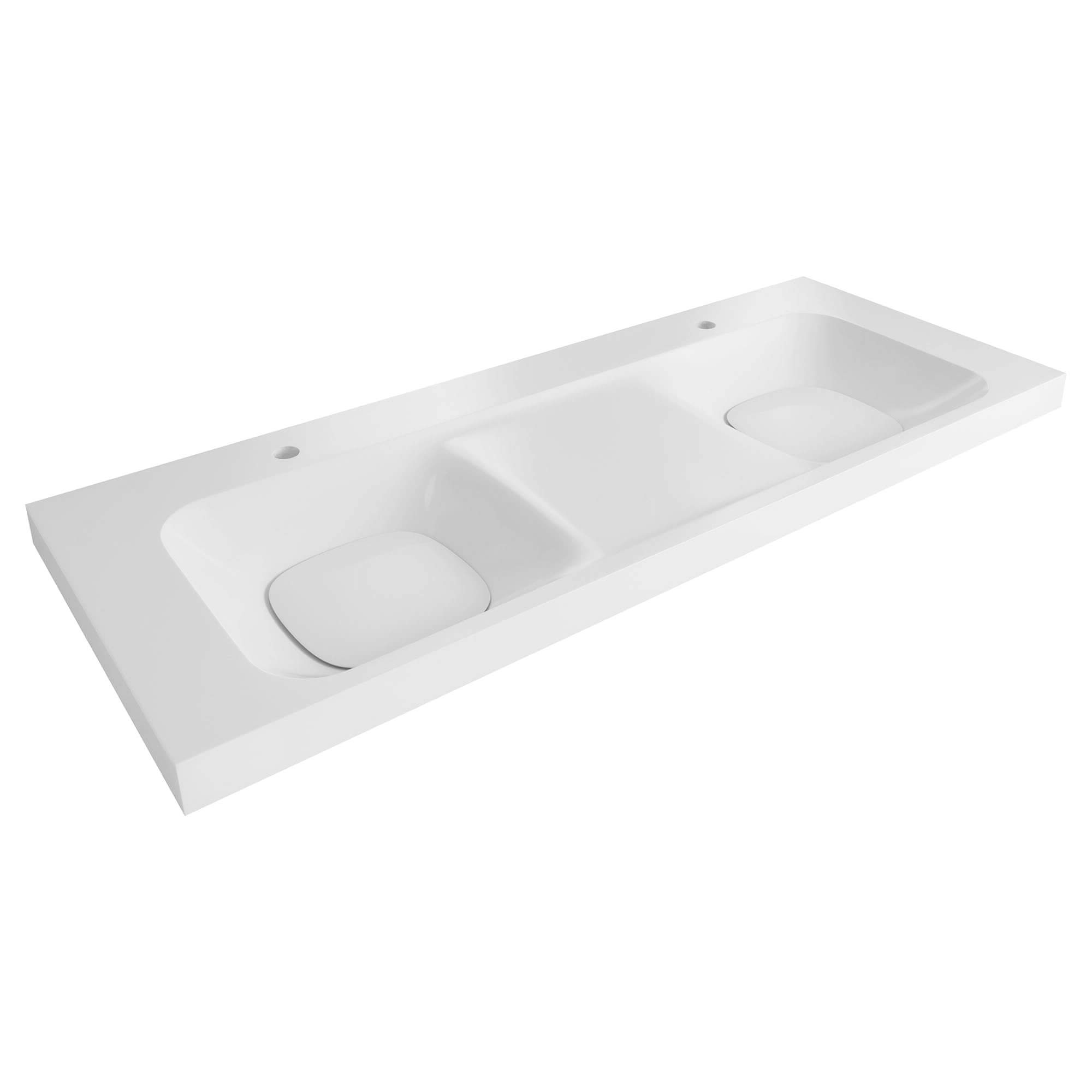 Lavabo double de 55 po DXV Modulus - Deux lavabos monotrou